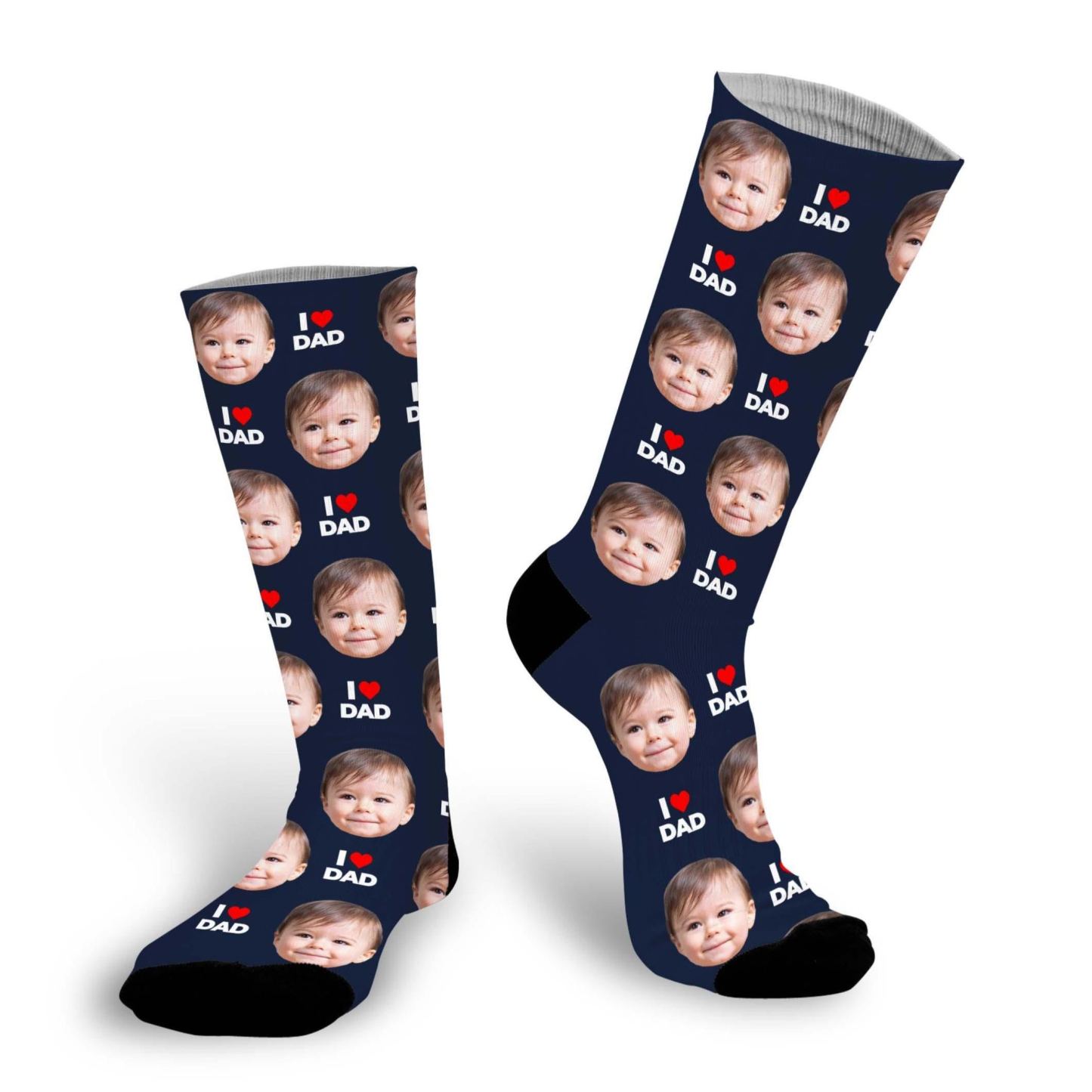 Personalized Dad Socks, Gift For Dad, I Love Dad Socks, Grandpa Gift, Father's Day, Custom Face Socks, Best Dad Ever