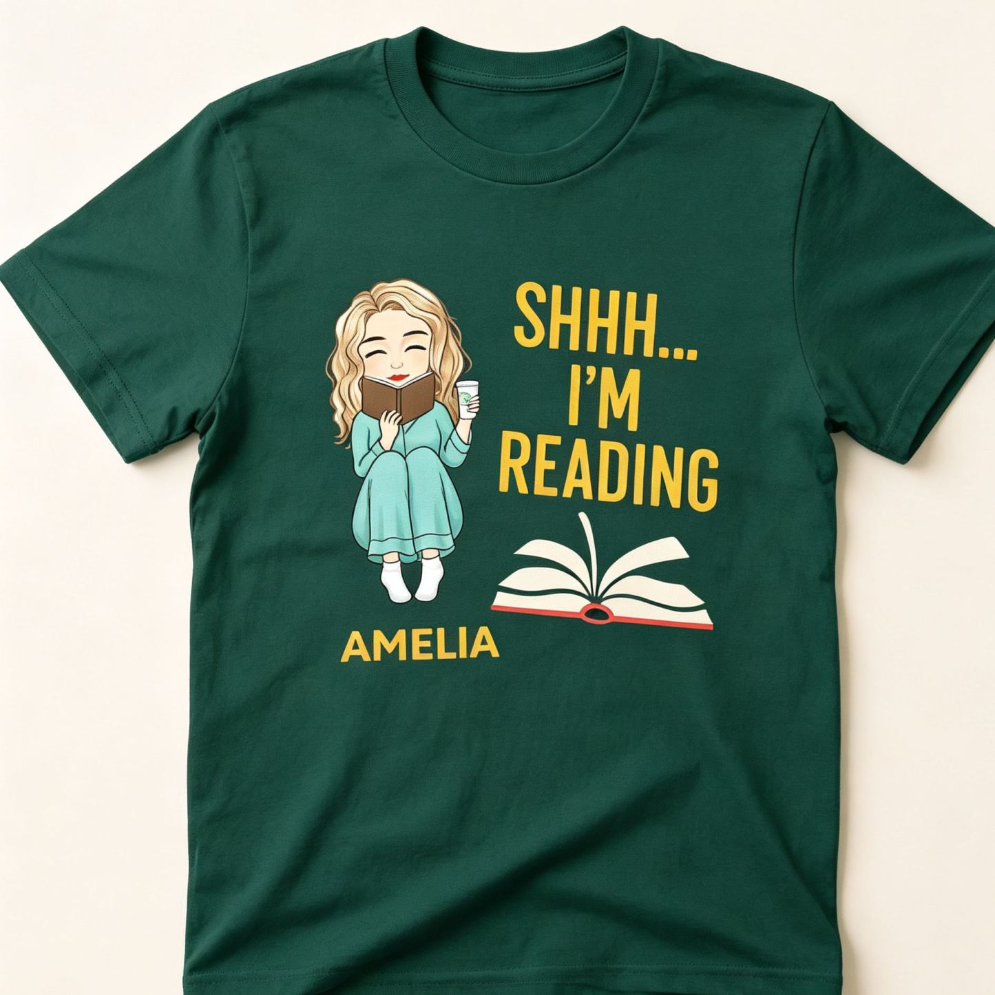 Custom Book Lover T-Shirt – Personalized Reading Zone Tee, Gifts for Bookworms, Readers & Book Lovers - MyFaceSocks
