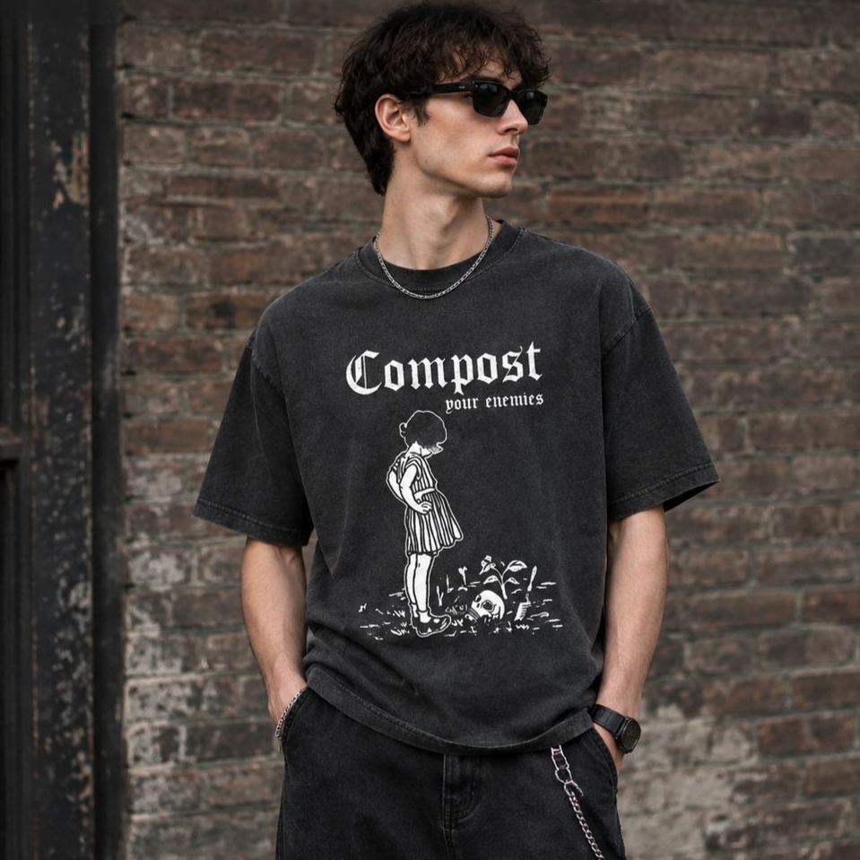 Compost Your Enemies T-Shirt – Funny Gardening Graphic Tee, Dark Humor Plant Lover Shirt, Sarcastic Nature-Inspired Gift for Gardeners - MyFaceSocks