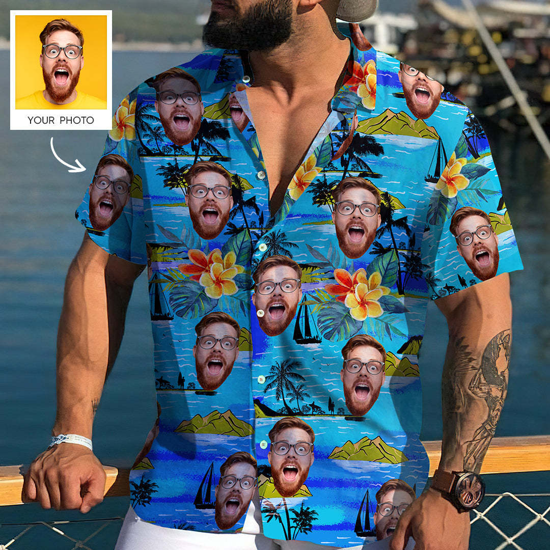 Custom Face All Over Print Hawaiian Shirt - myfacesocks