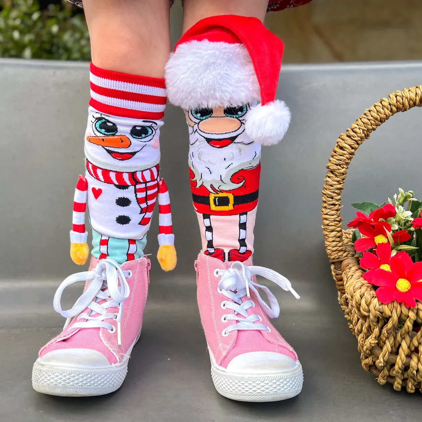 Merry Christmas Socks SANTA & SNOWMAN socks to wear to spread joy and happiness