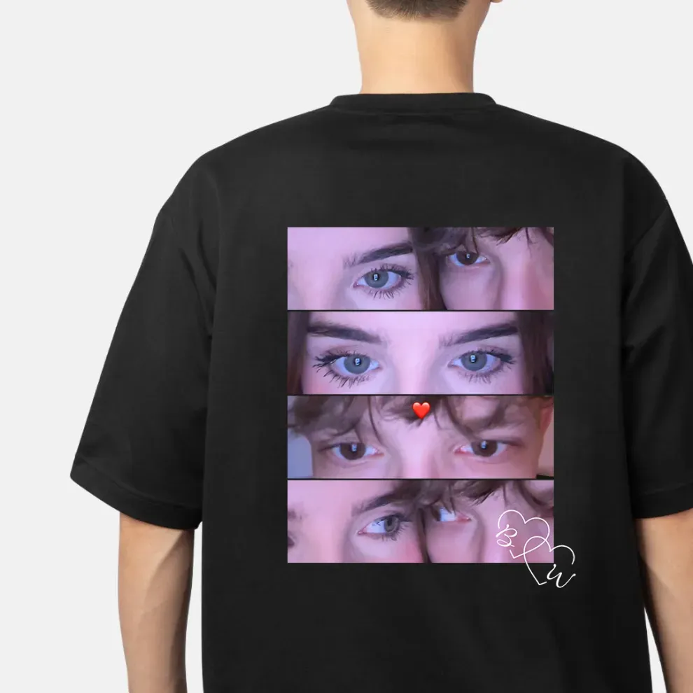 Custom Photo T-shirt Personalized Eyes Shirt for Couple - MyFaceSocks