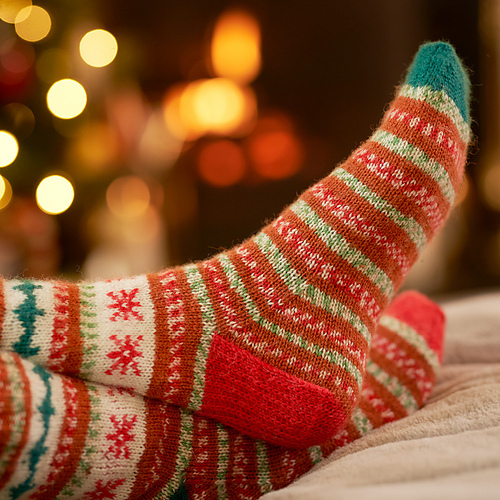 Christmas Motif Knitted Socks