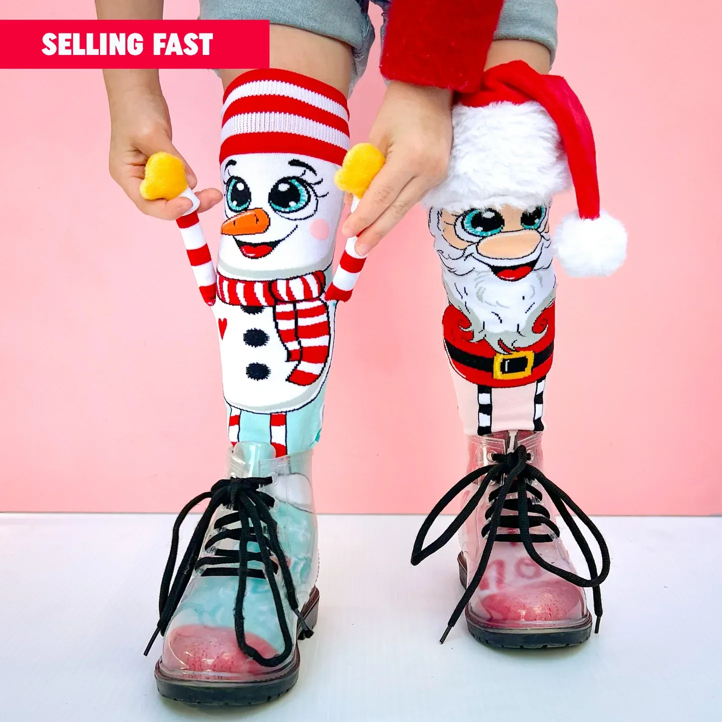 Merry Christmas Socks SANTA & SNOWMAN socks to wear to spread joy and happiness