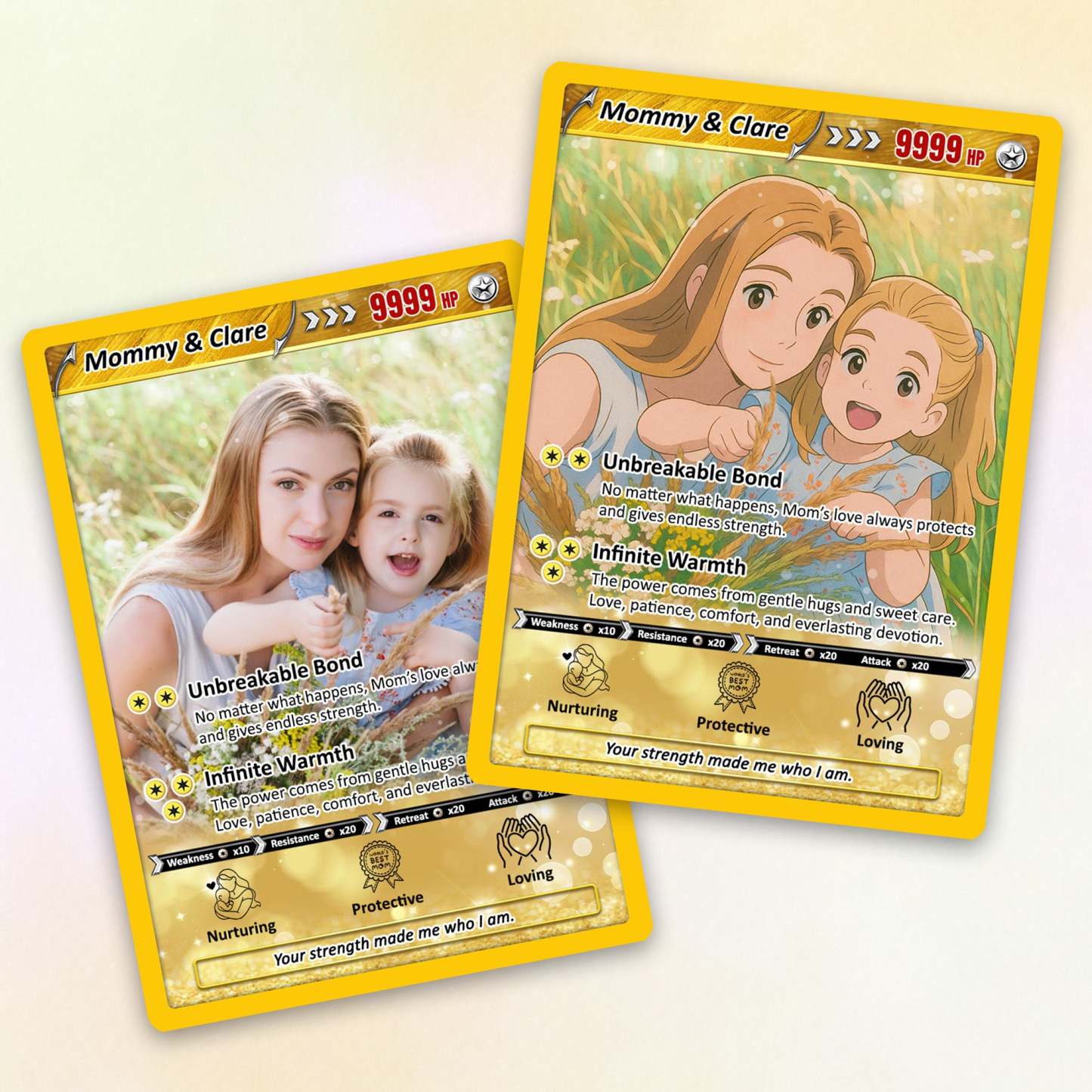 Mother's Day Custom Card Mommy Card Anime-Inspired Personalized Card for Mom - MyFaceSocks