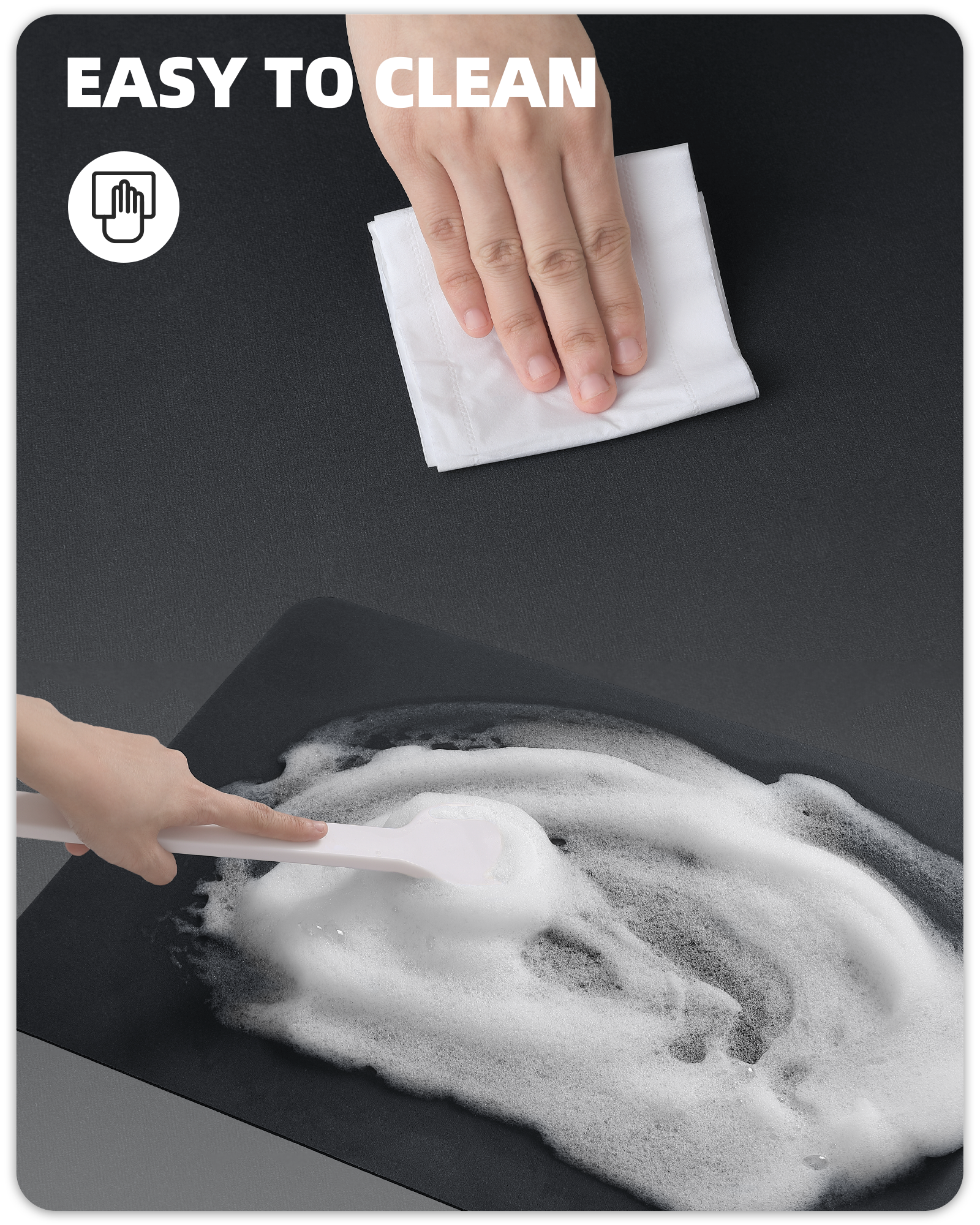 PABUBE Dish Drying Mats for Kitchen, Coffee Mat Super Absorbent Easy clean Dish Mat, Coffee Bar Accessories Fit Under Coffee Maker, 12"X19" Khaki