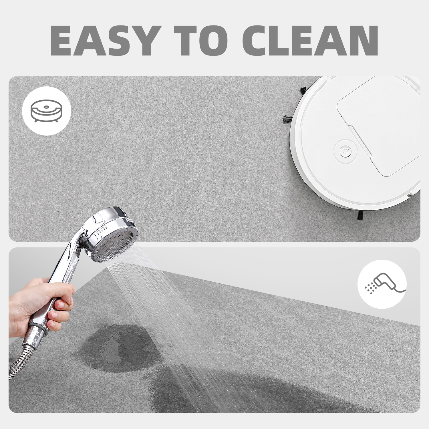 PABUBE Quick Dry Bath Mat, Non Slips Bathroom Rug Ultra Thin, Super Absorbent Shower Floor Mat Fast Drying, Easy Clean Bath Mat for Bathroom, Tub