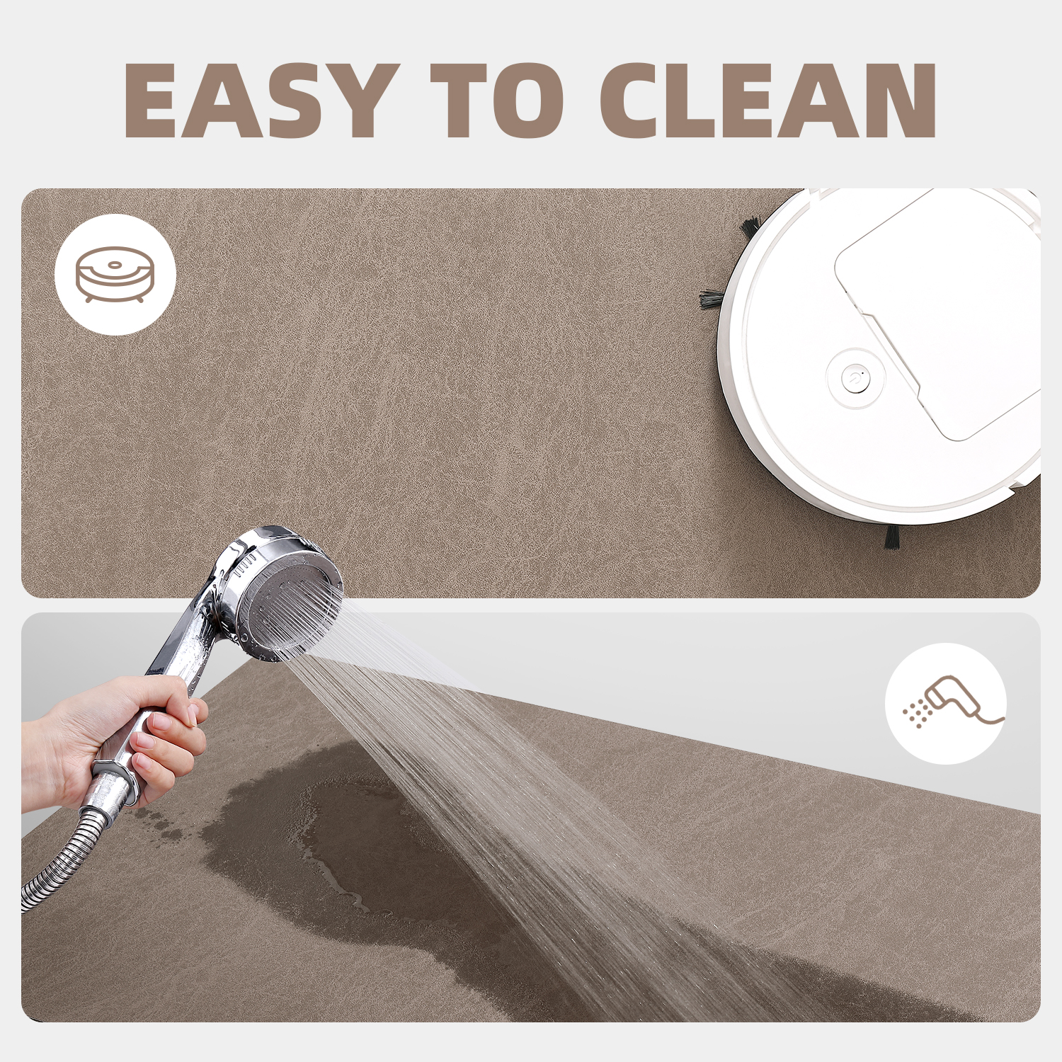 PABUBE Quick Dry Bath Mat, Non Slips Bathroom Rug Ultra Thin, Super Absorbent Shower Floor Mat Fast Drying, Easy Clean Bath Mat for Bathroom, Tub