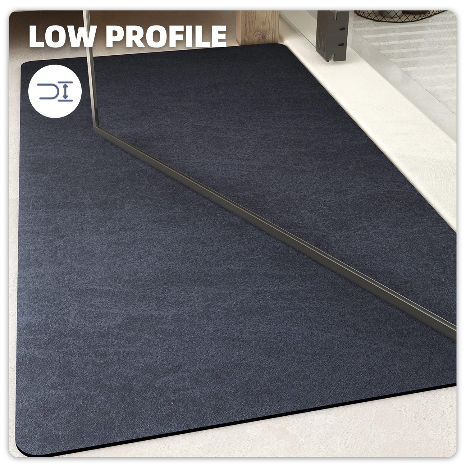 PABUBE Quick Dry Bath Mat, Non Slips Bathroom Rug Ultra Thin, Super Absorbent Shower Floor Mat Fast Drying, Easy Clean Bath Mat for Bathroom, Tub