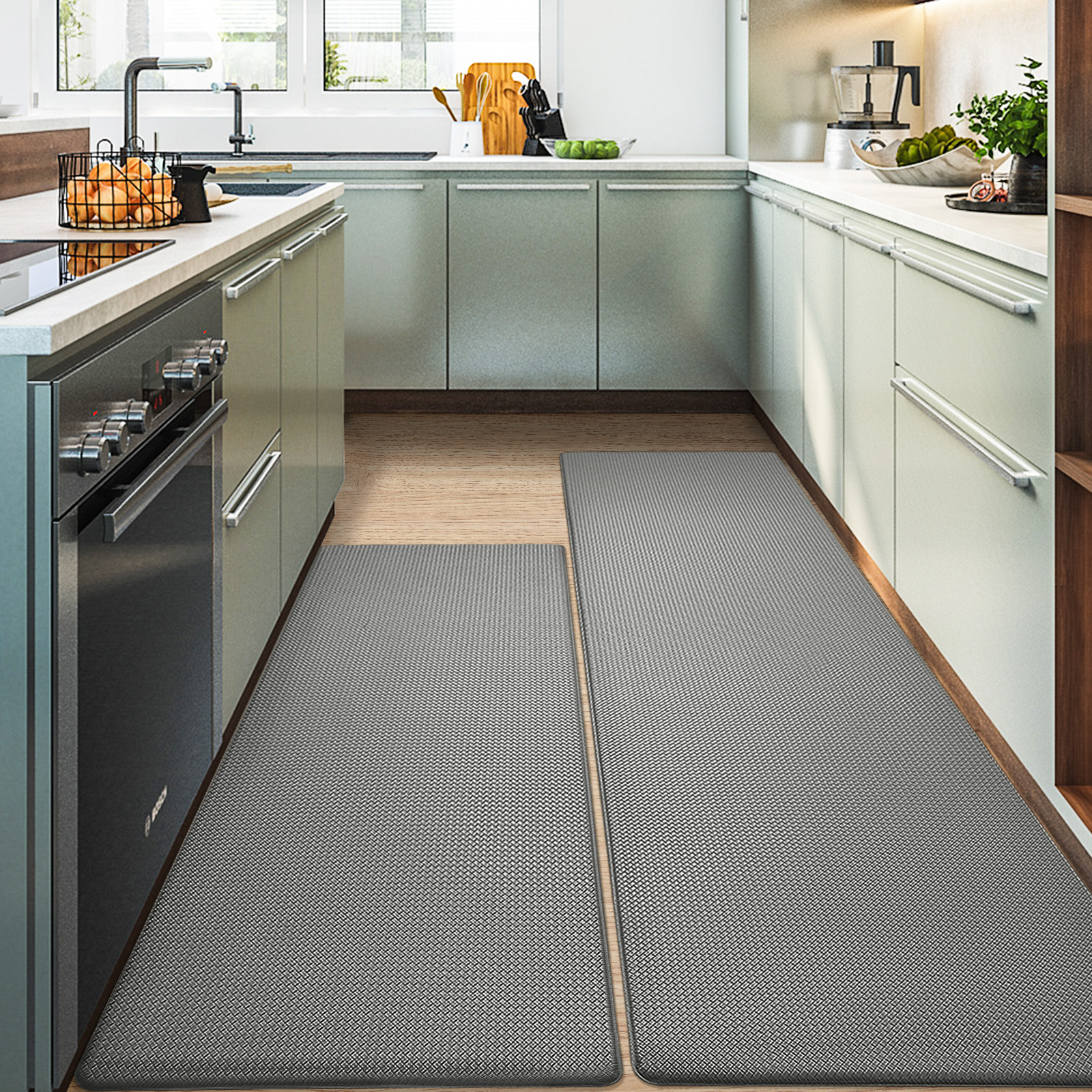 PABUBE Kitchen Rug and Mat Kitchen Mat Anti Fatigue, Non Slips Kitchen Floor Mat, Kitchen Rug or Mat Washable