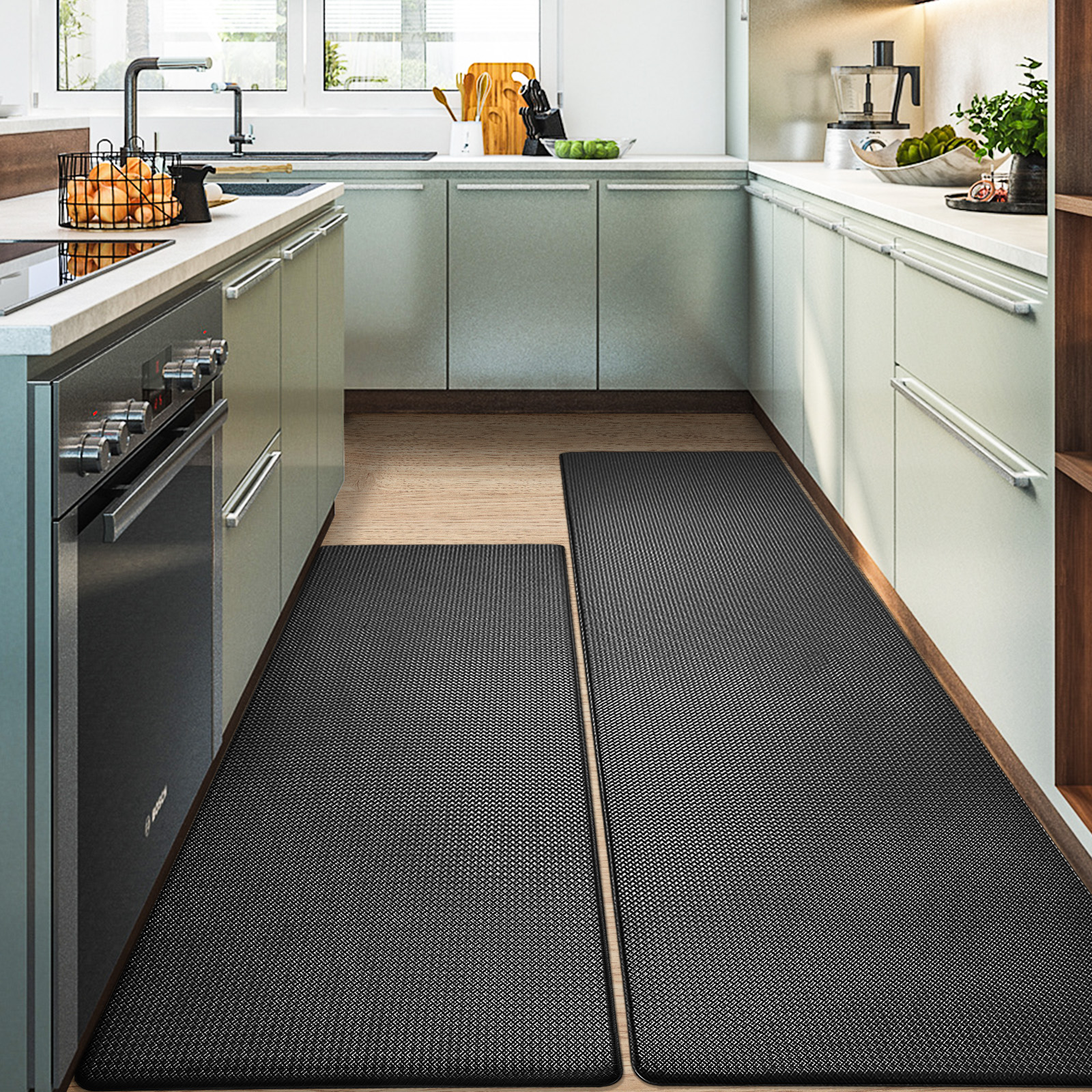 PABUBE Kitchen Rug and Mat Kitchen Mat Anti Fatigue, Non Slips Kitchen Floor Mat, Kitchen Rug or Mat Washable