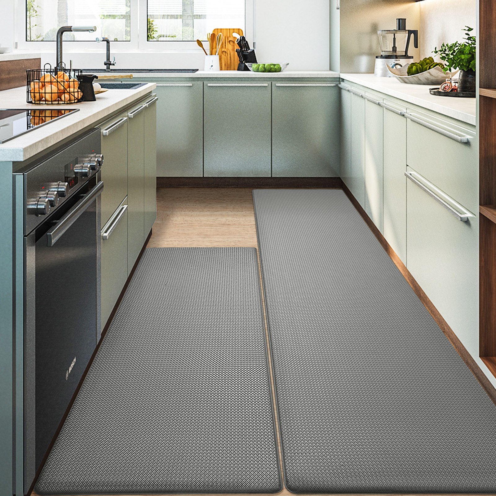 PABUBE Kitchen Rug and Mat Kitchen Mat Anti Fatigue, Non Slips Kitchen Floor Mat, Kitchen Rug or Mat Washable