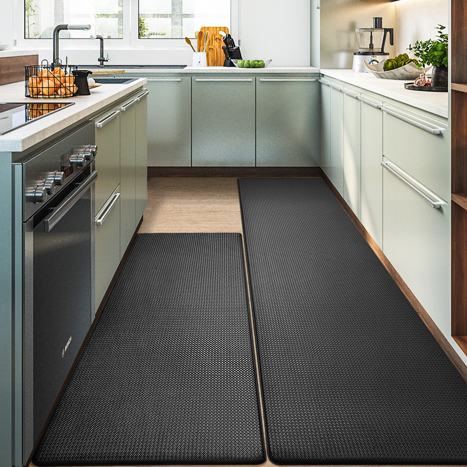 PABUBE Kitchen Rug and Mat Kitchen Mat Anti Fatigue, Non Slips Kitchen Floor Mat, Kitchen Rug or Mat Washable