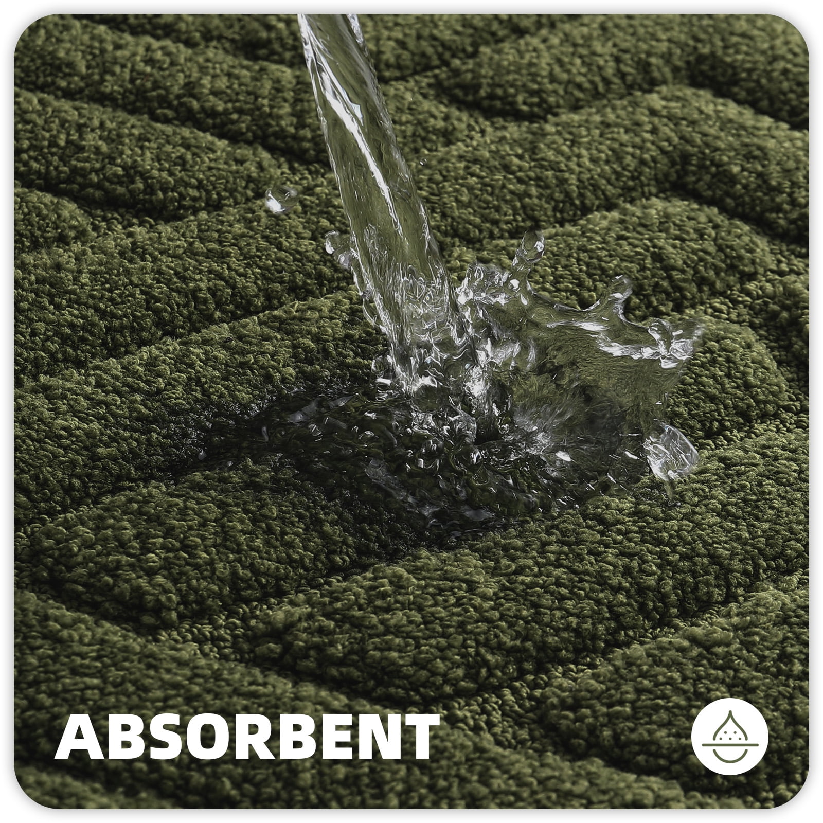 PABUBE Bathroom Rug, Soft Absorbent Bathroom Mat, Non Slip Shag Bath Rug, Machine Washable Bath Mat