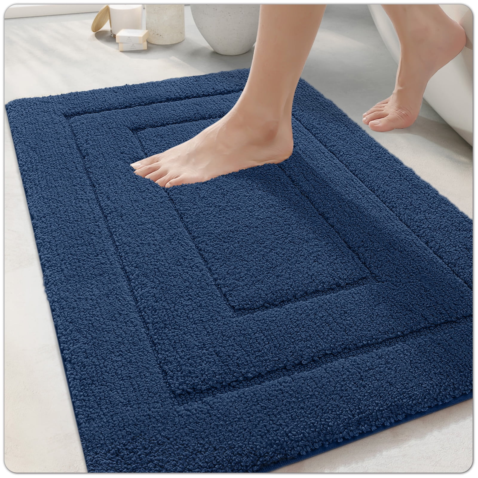 OEAKAY Bathroom Rug, Ultra Soft Absorbent Bath Rug for Bathroom, Premium Microfiber Shag Bath Mat, Non-Slip Bath Rug Machine Washable