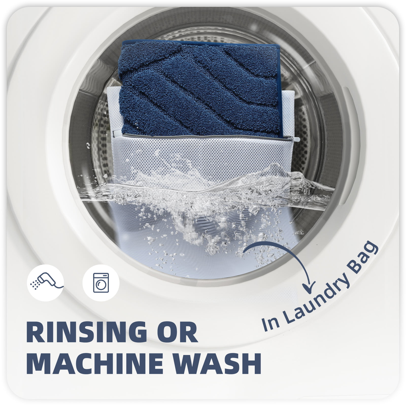 PABUBE Bathroom Rug, Soft Absorbent Bathroom Mat, Non Slip Shag Bath Rug, Machine Washable Bath Mat