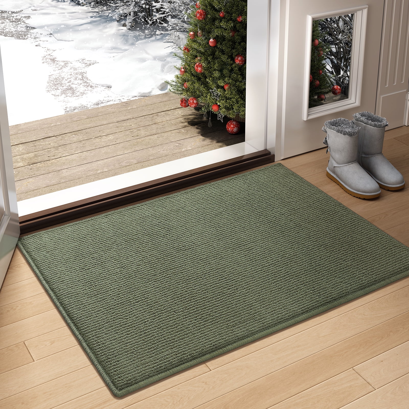 PABUBE Indoor and Outdoor Doormats, 20"x32" Front Door Rugs, Dirt Trapper Inside Door Mats, Non Slip Washable Welcome Mat Entryway Rug for Entryway