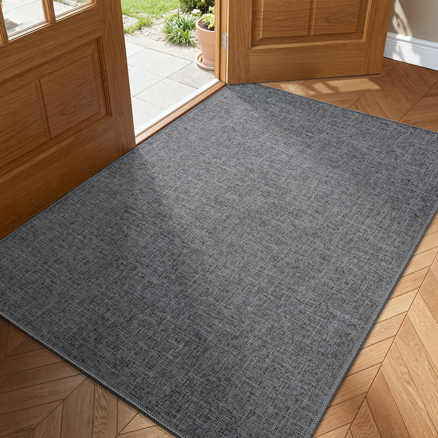 PABUBE Doormat for Inside, Door Rug for Entryway Indoor, Dirt Trapper, Non Slip Entryway Rugs Washable Welcome Mat for Inside, Absorbent Entry Mat Low-Profile Entry Rug Indoor Doormat
