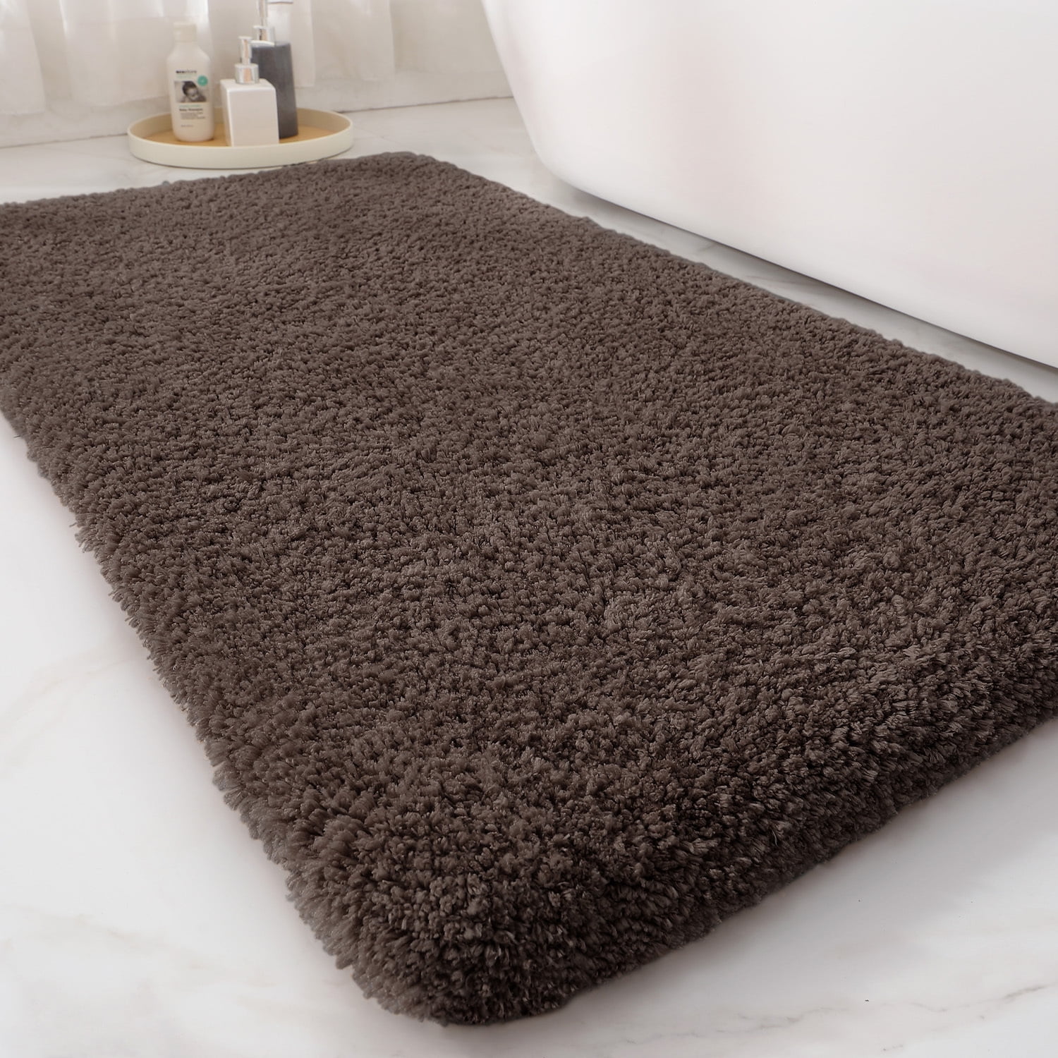 OEAKAY Bathroom Rugs,24"x16",Non Slip Shower Bath Room,Extra Soft and Absorbent,Bath Mats for Bathroom Floor,Machine Wash Dry Carpet Mat for Tub,24"x16"White