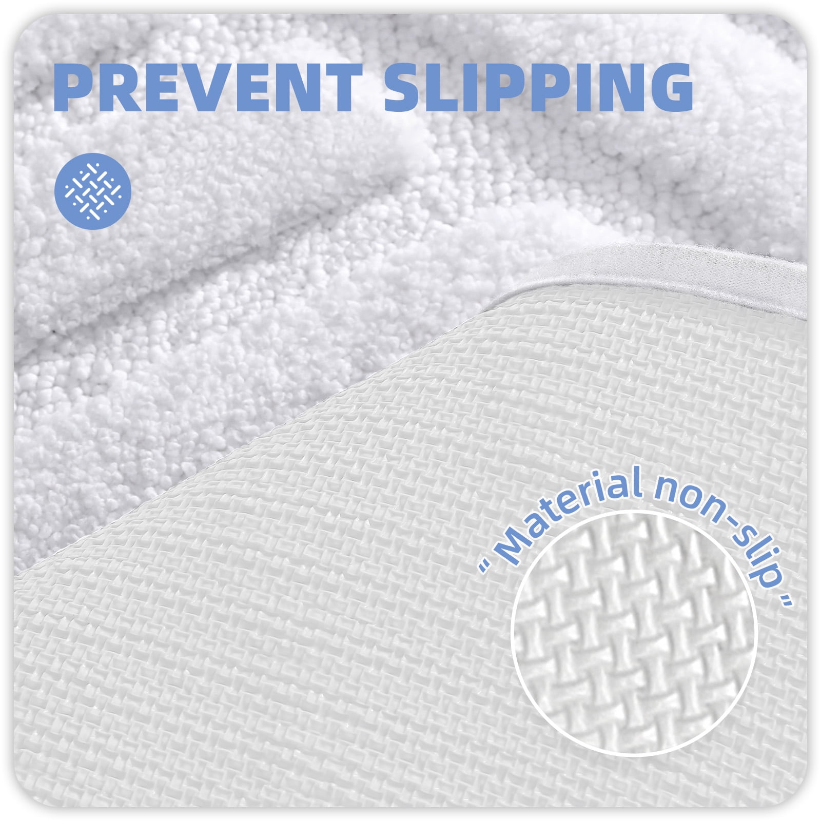 PABUBE Bathroom Rug, Soft Absorbent Bathroom Mat, Non Slip Shag Bath Rug, Machine Washable Bath Mat