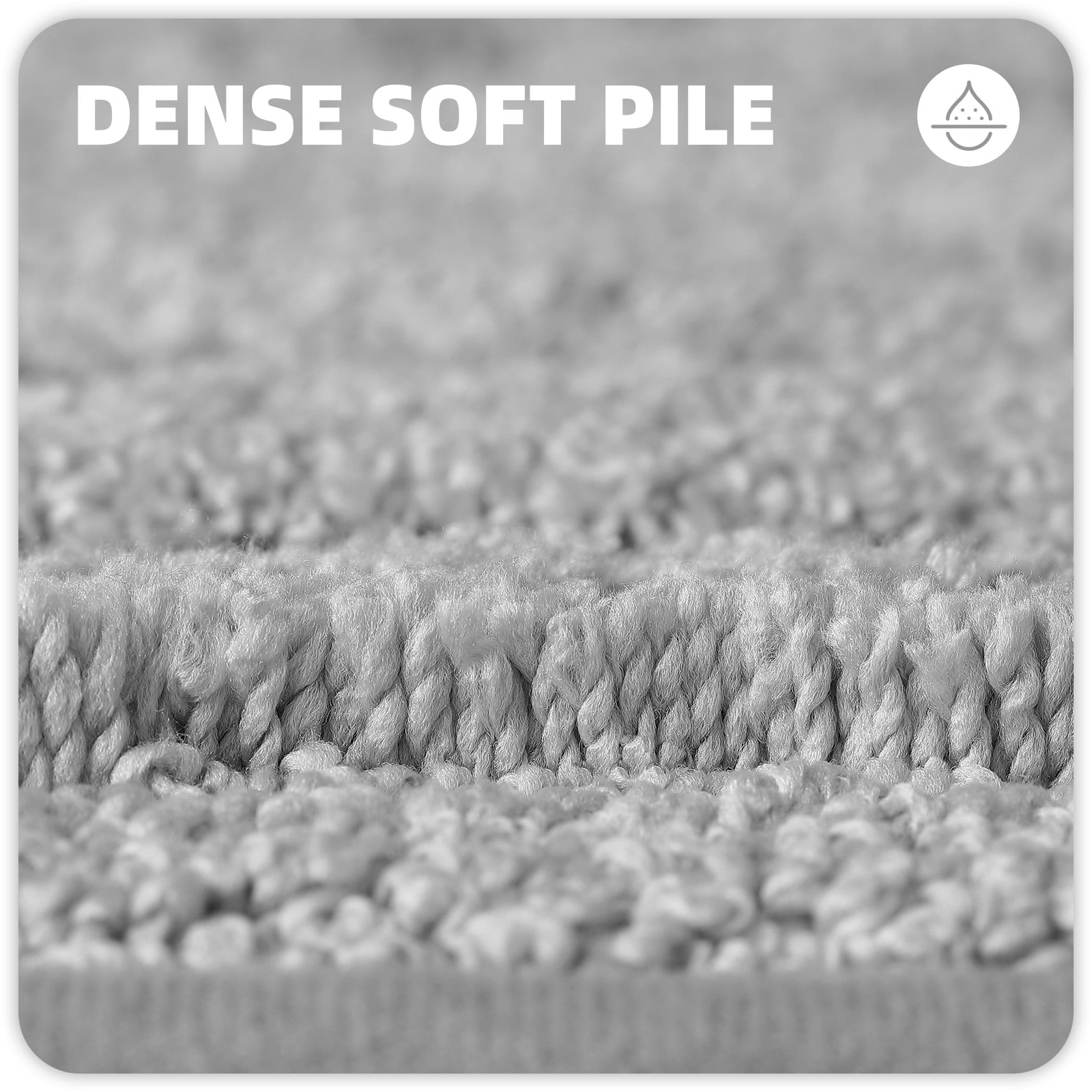 PABUBE Bathroom Rug, Soft Absorbent Bathroom Mat, Non Slip Shag Bath Rug, Machine Washable Bath Mat