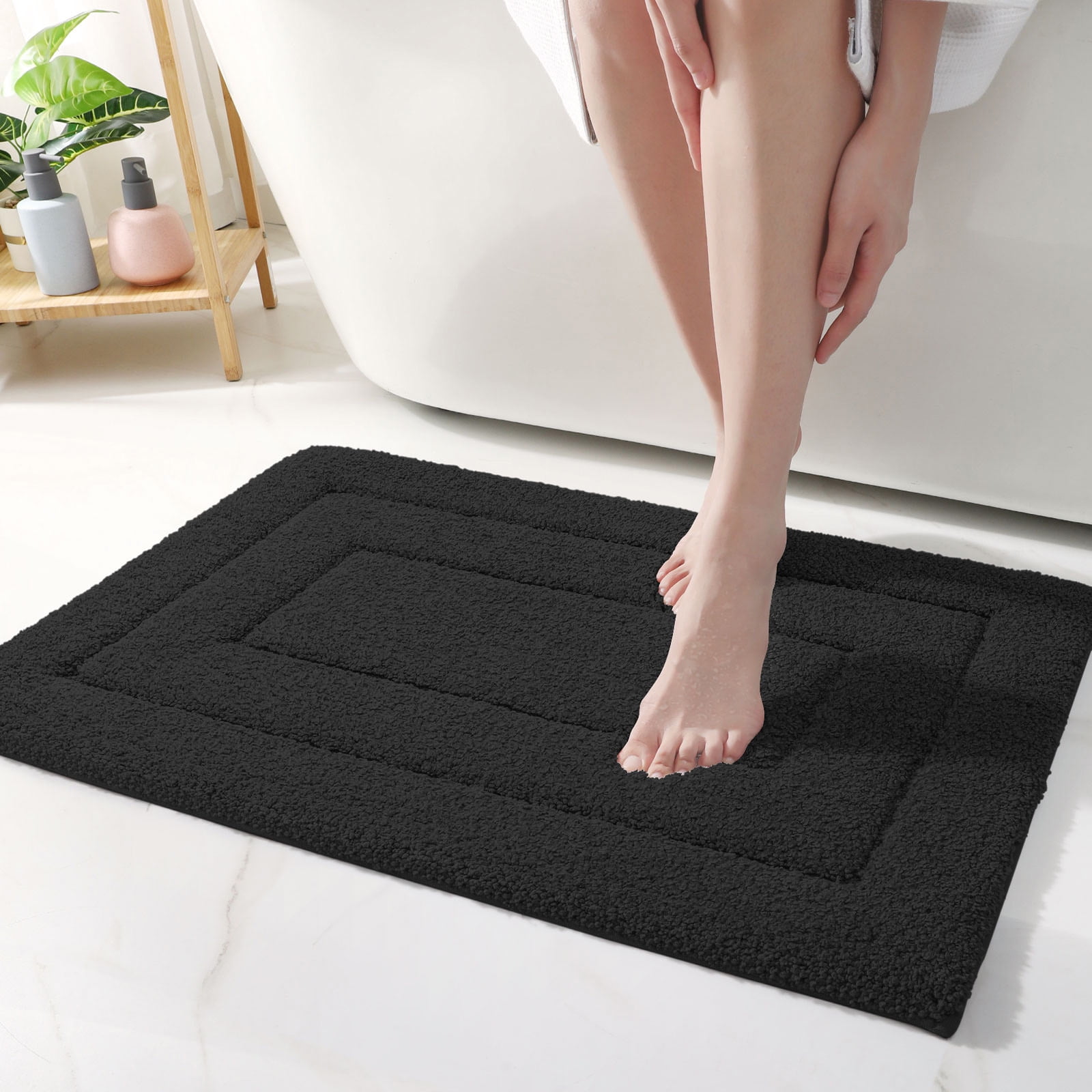 OEAKAY Bathroom Rug, Ultra Soft Absorbent Bath Rug for Bathroom, Premium Microfiber Shag Bath Mat, Non-Slip Bath Rug Machine Washable