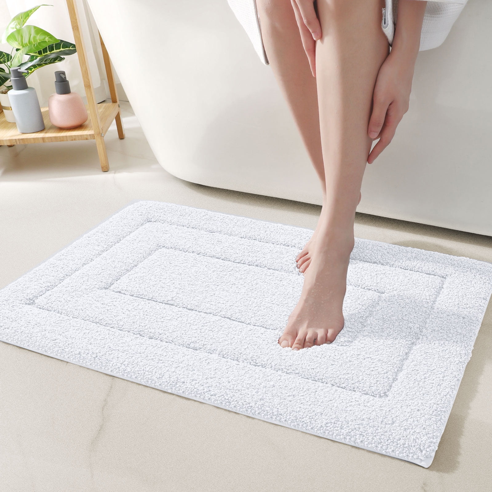 OEAKAY Bathroom Rug, Ultra Soft Absorbent Bath Rug for Bathroom, Premium Microfiber Shag Bath Mat, Non-Slip Bath Rug Machine Washable