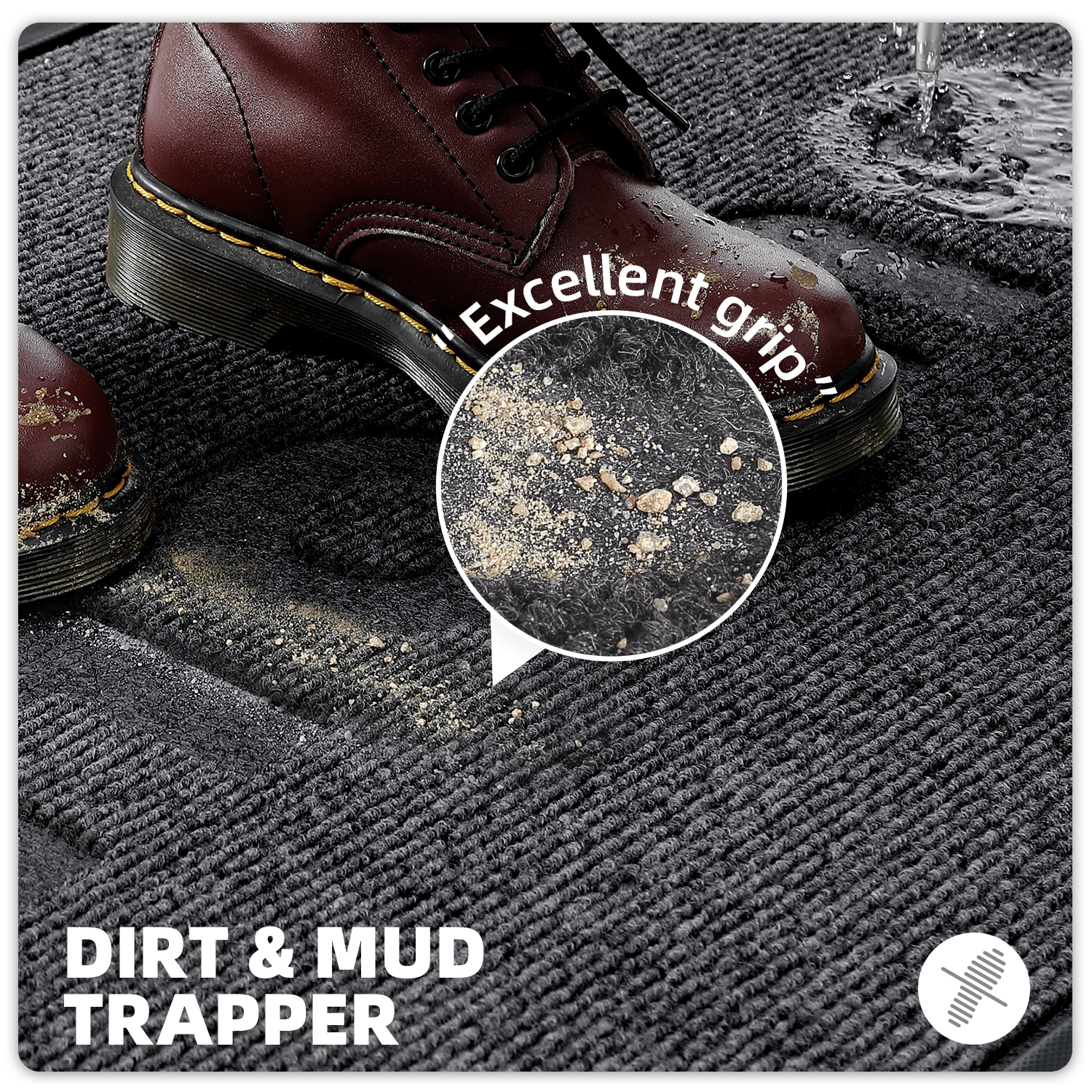 PABUBE Outdoor Mat Non Slip Heavy Duty Doormat Welcome Mats for Outside Low Profile Front Dirt Trapper Door Mat for Outdoor Decor with Rubber Backing