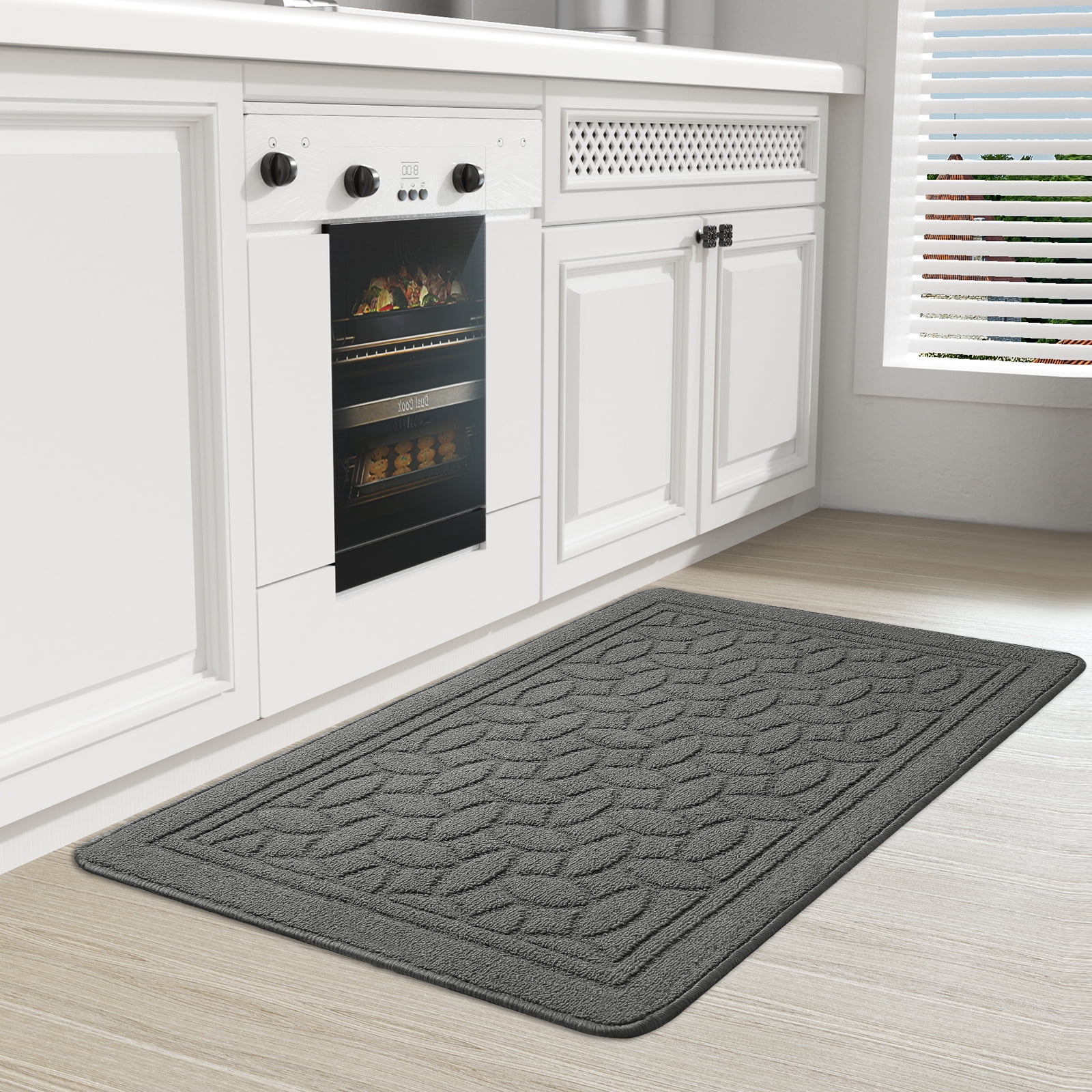 PABUBE Kitchen Rugs, Non Skid Kitchen Mat or Rug, Machine Washable Kitchen Floor Mat, Kitchen Rugs and Mats