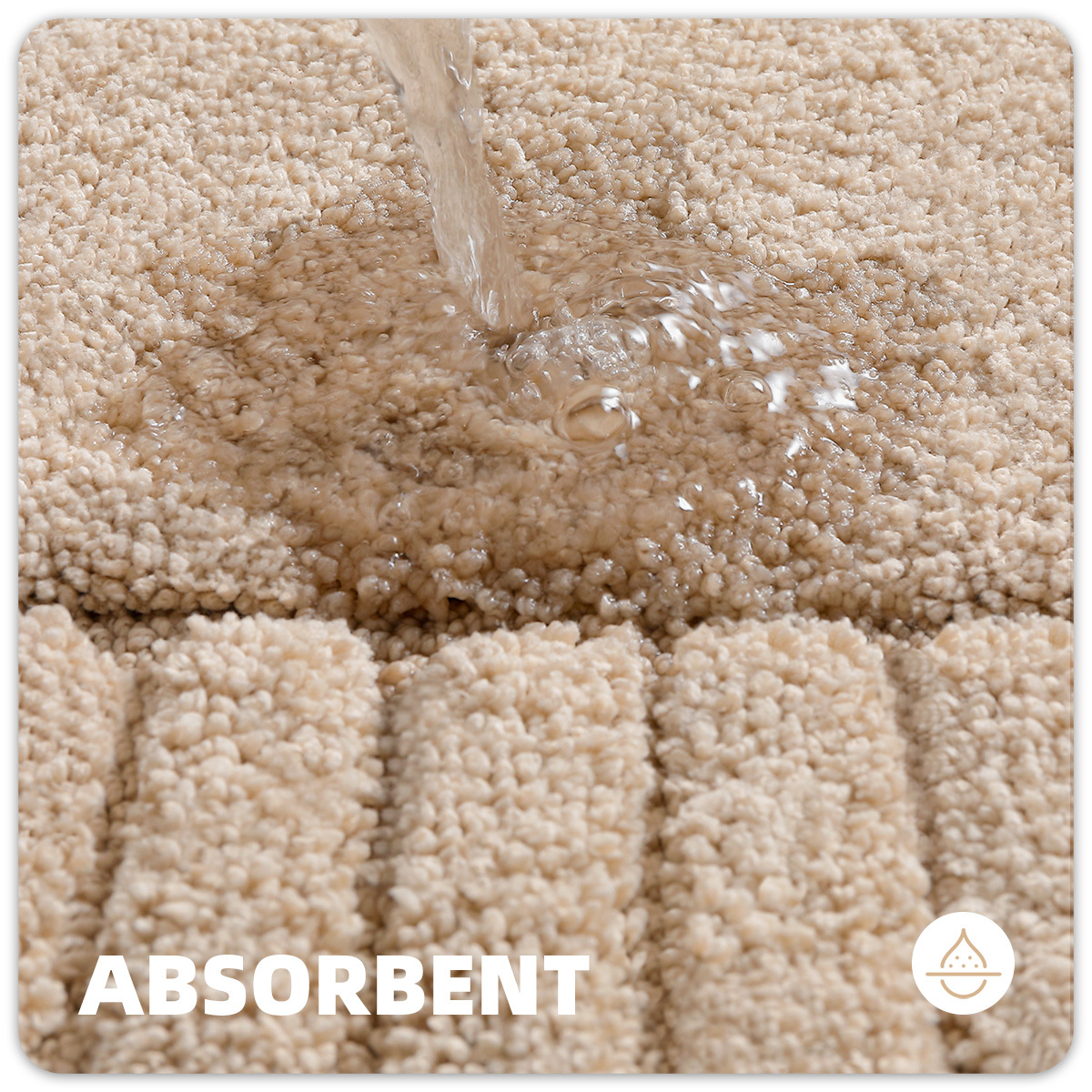 PABUBE Bathroom Rugs, Absorbent Bath Mats Rugs for Bathroom Floor Non Slip Non Skid, Soft Shag Microfiber Machine Washable Shower Bath Mat for Bathroom Decor