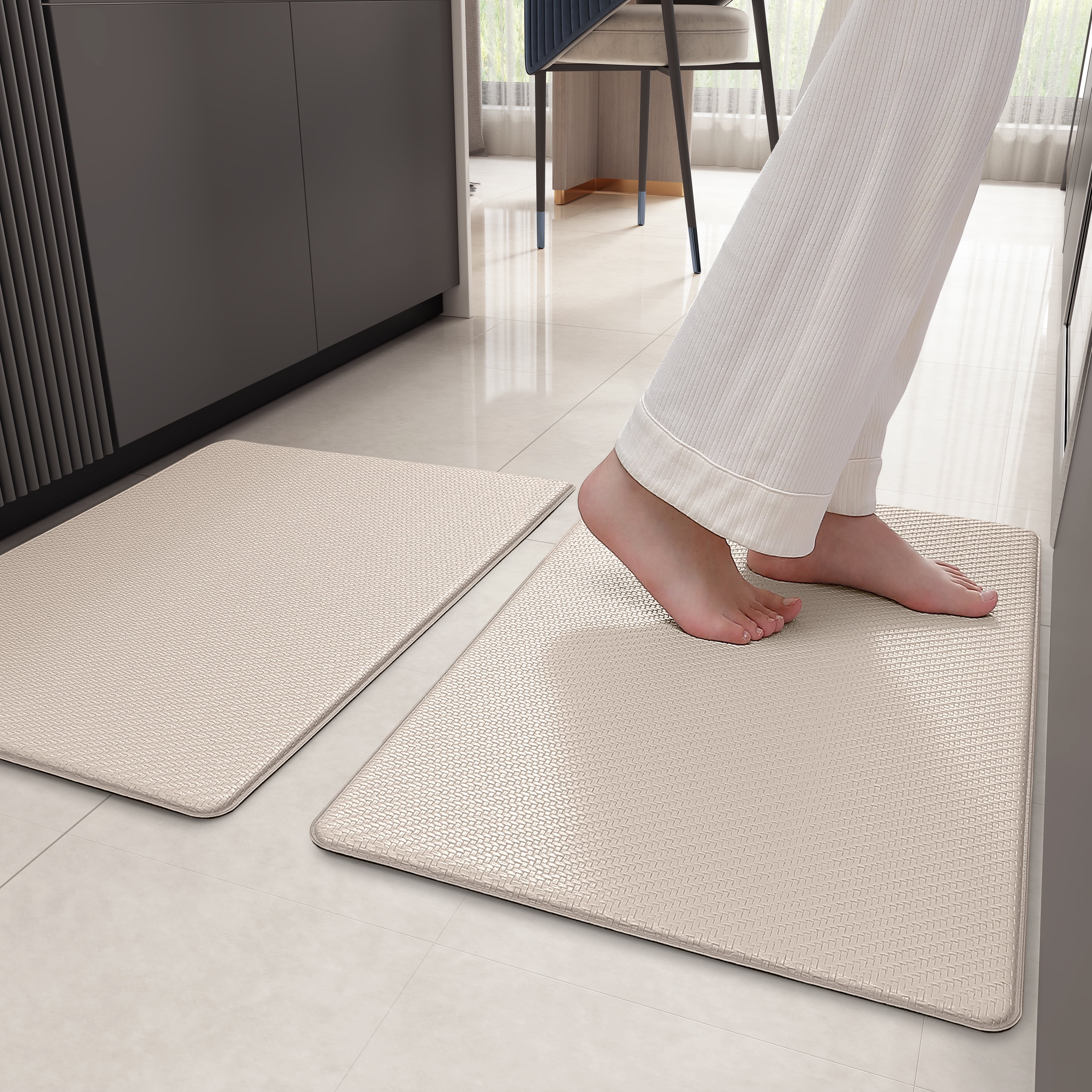 PABUBE Kitchen Rug and Mat Kitchen Mat Anti Fatigue, Non Slips Kitchen Floor Mat, Kitchen Rug or Mat Washable