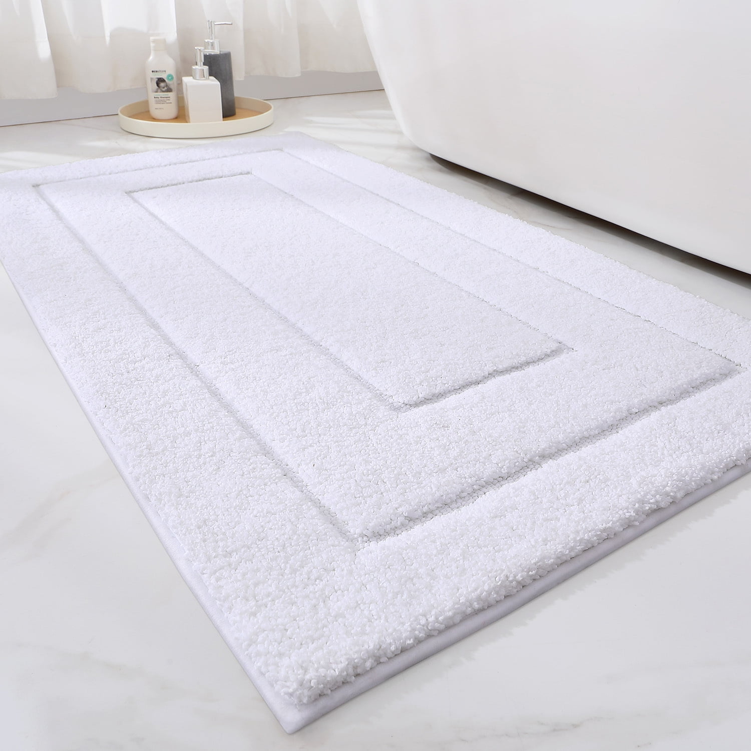 OEAKAY Bathroom Rug, Ultra Soft Absorbent Bath Rug for Bathroom, Premium Microfiber Shag Bath Mat, Non-Slip Bath Rug Machine Washable