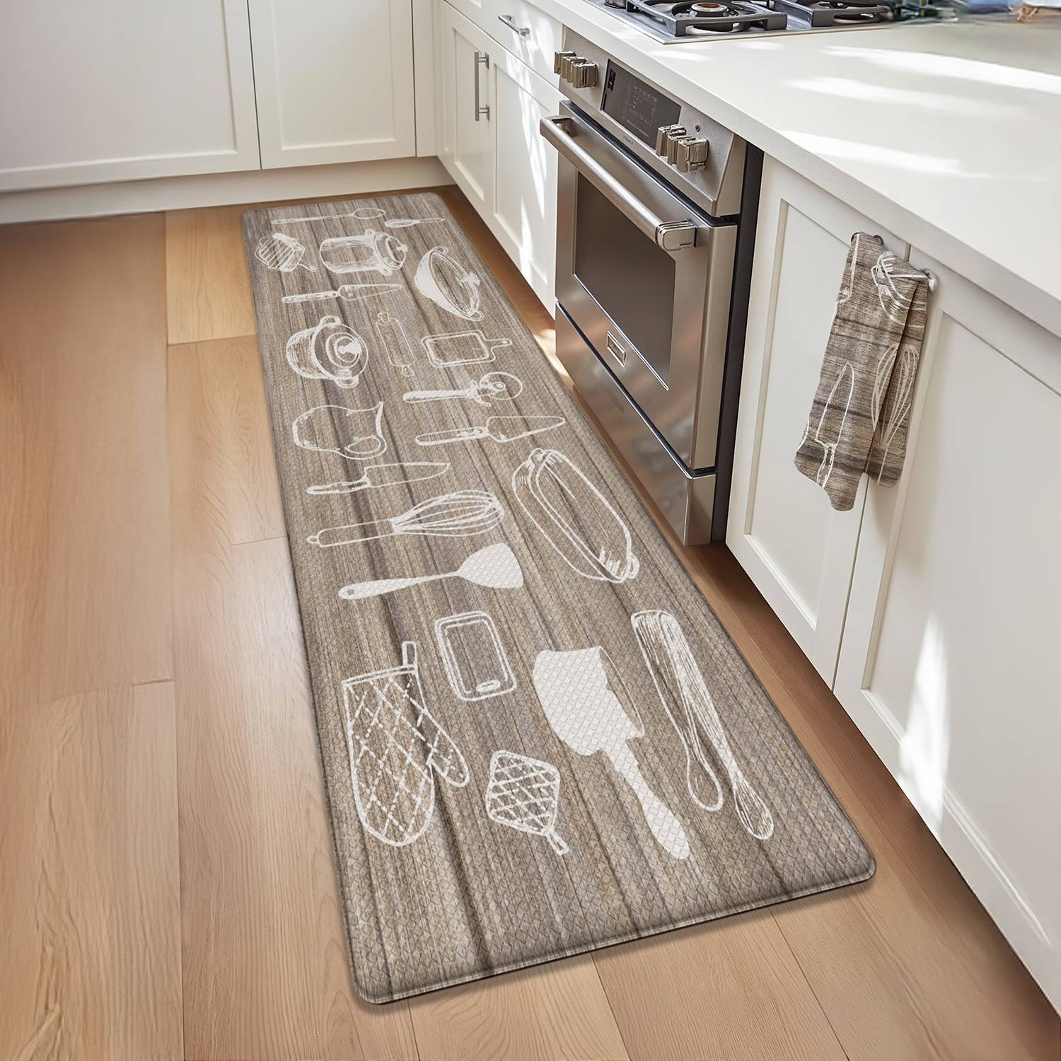 OEAKAY Anti Fatigue Kitchen Mat, Ergonomic Cushioned & Waterproof, Extra Thick Non-Slip Backing, Easy Care Persian Design 24"x59" Kitchen Mats for Floor