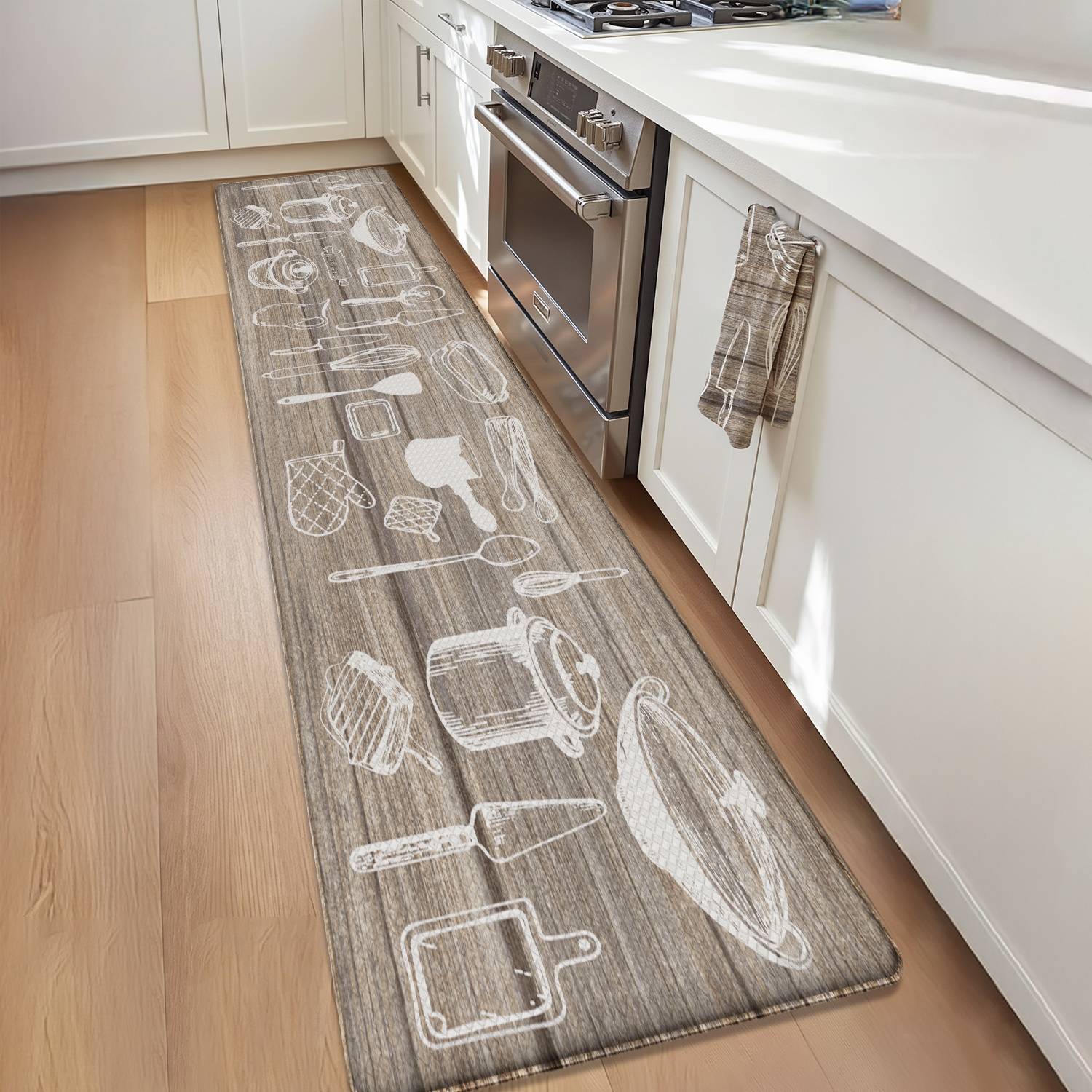 OEAKAY Anti Fatigue Kitchen Mat, Ergonomic Cushioned & Waterproof, Extra Thick Non-Slip Backing, Easy Care Persian Design 24"x59" Kitchen Mats for Floor