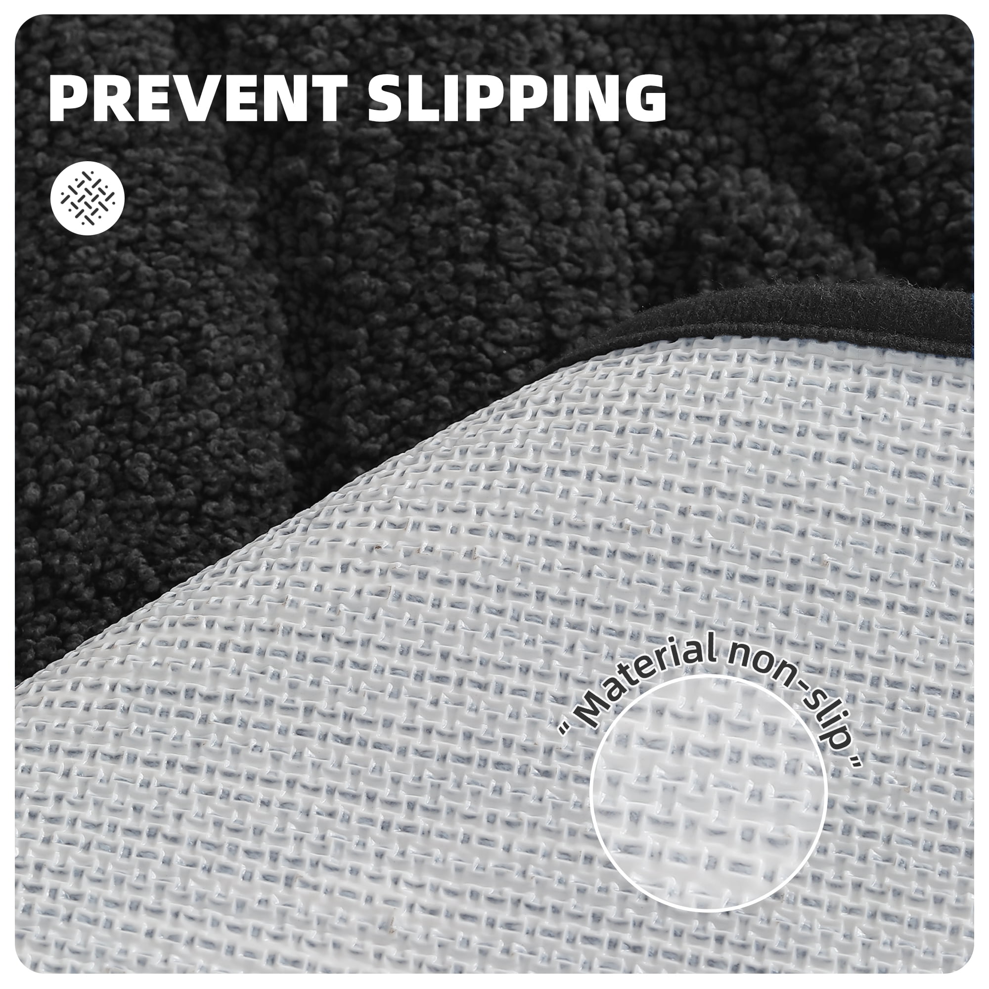 PABUBE Bathroom Rug, Soft Absorbent Bathroom Mat, Non Slip Shag Bath Rug, Machine Washable Bath Mat