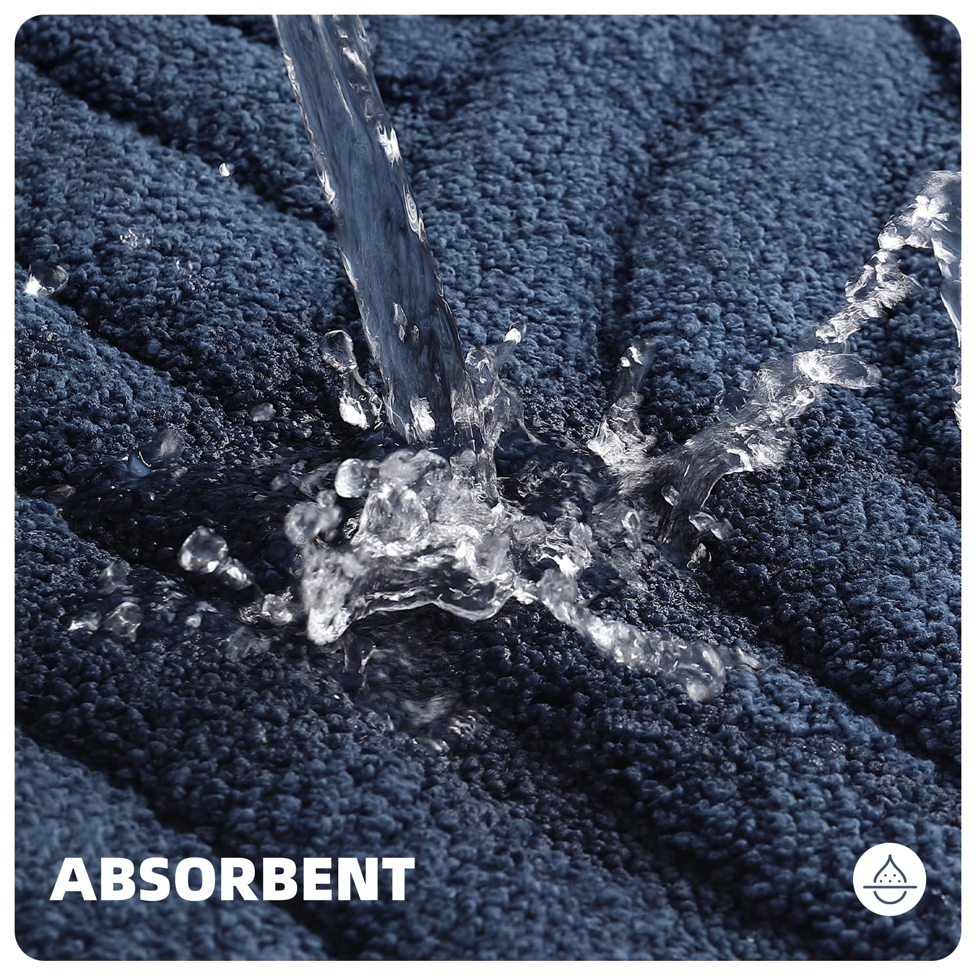 PABUBE Bathroom Rug, Soft Absorbent Bathroom Mat, Non Slip Shag Bath Rug, Machine Washable Bath Mat