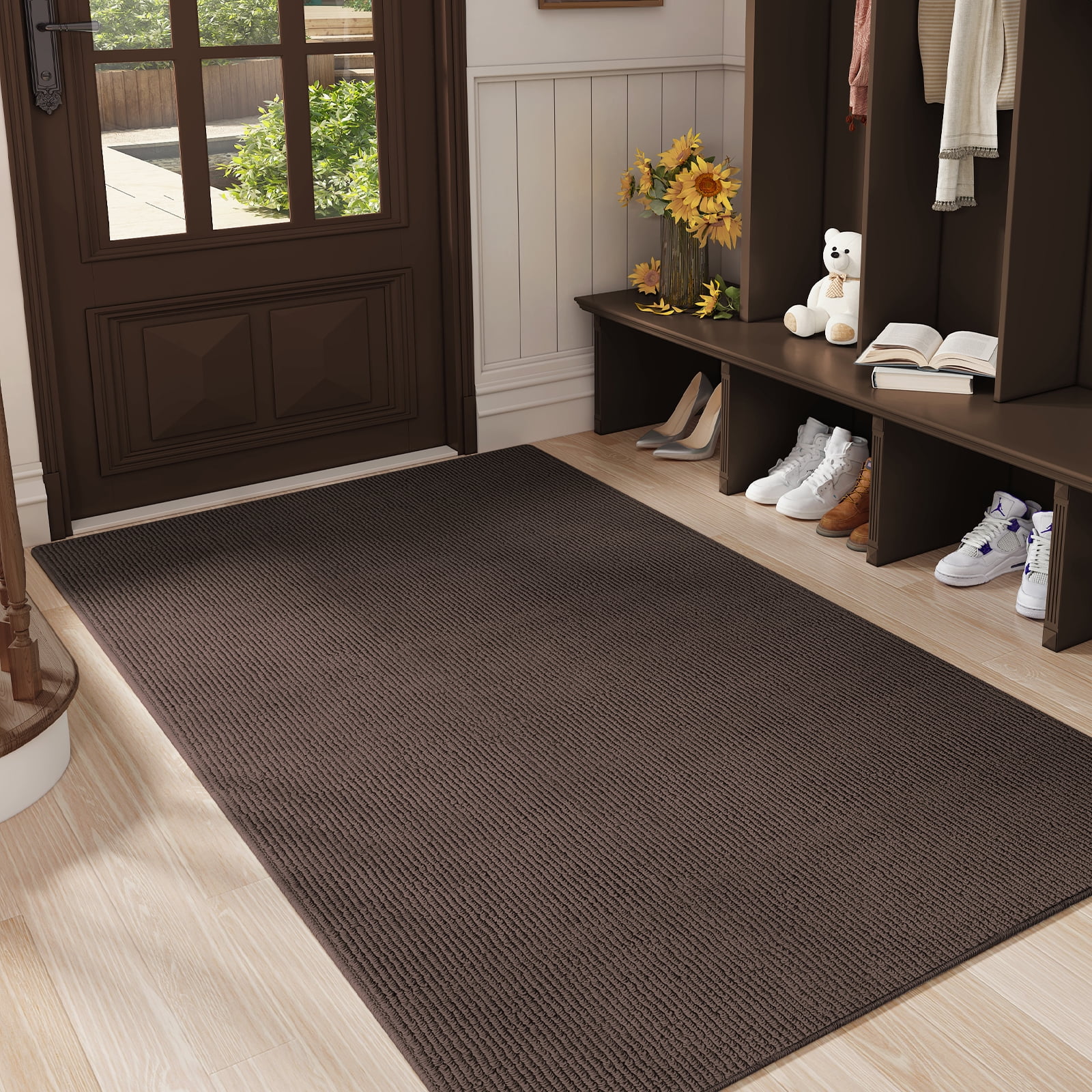 PABUBE Indoor and Outdoor Doormats, 20"x32" Front Door Rugs, Dirt Trapper Inside Door Mats, Non Slip Washable Welcome Mat Entryway Rug for Entryway