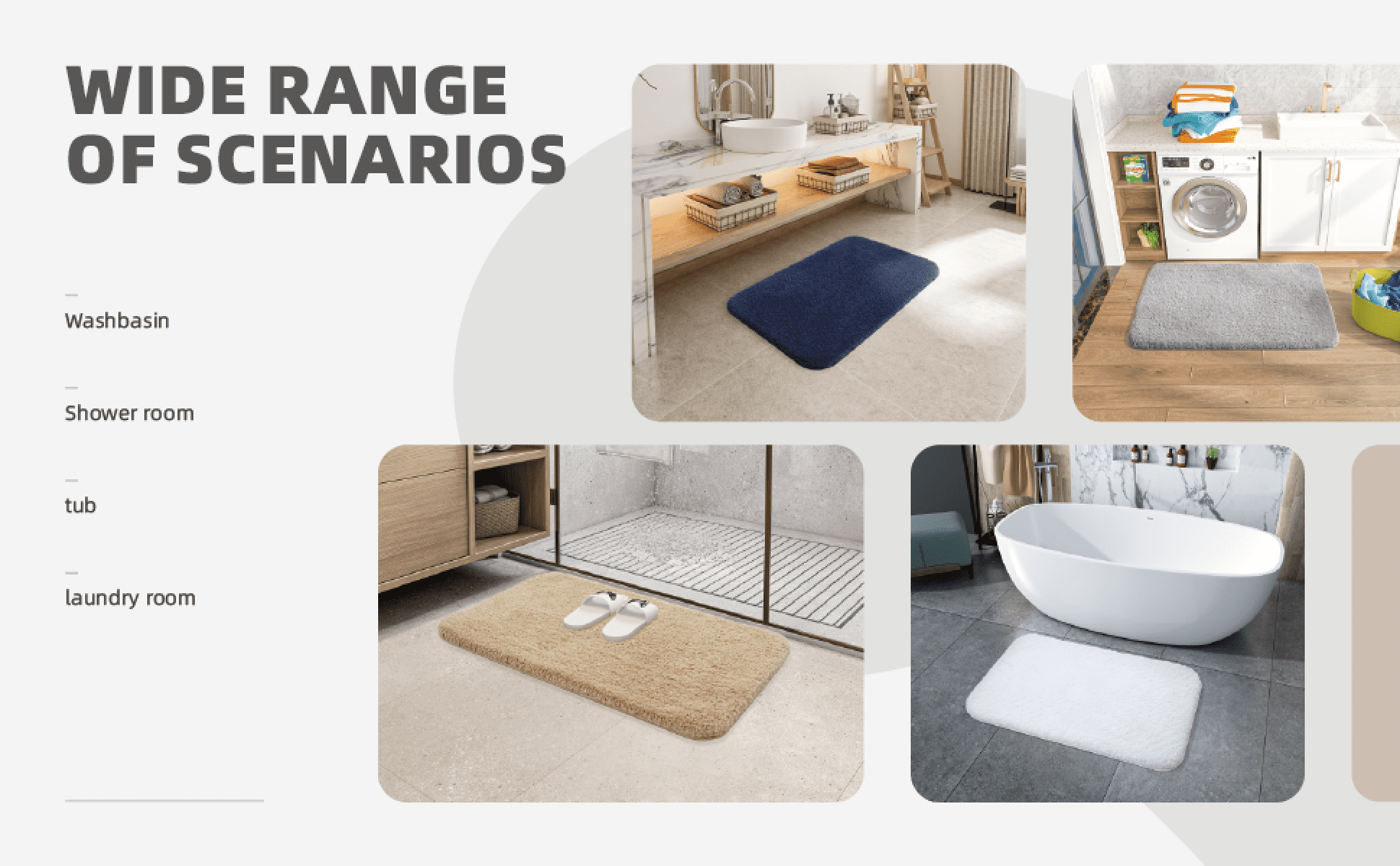 PABUBE Bathroom Rug Non-Slip Bathroom Mat Shag Bath Rugs Microfiber, Absorbent Bath Mat, Machine Washable,17"x24",White