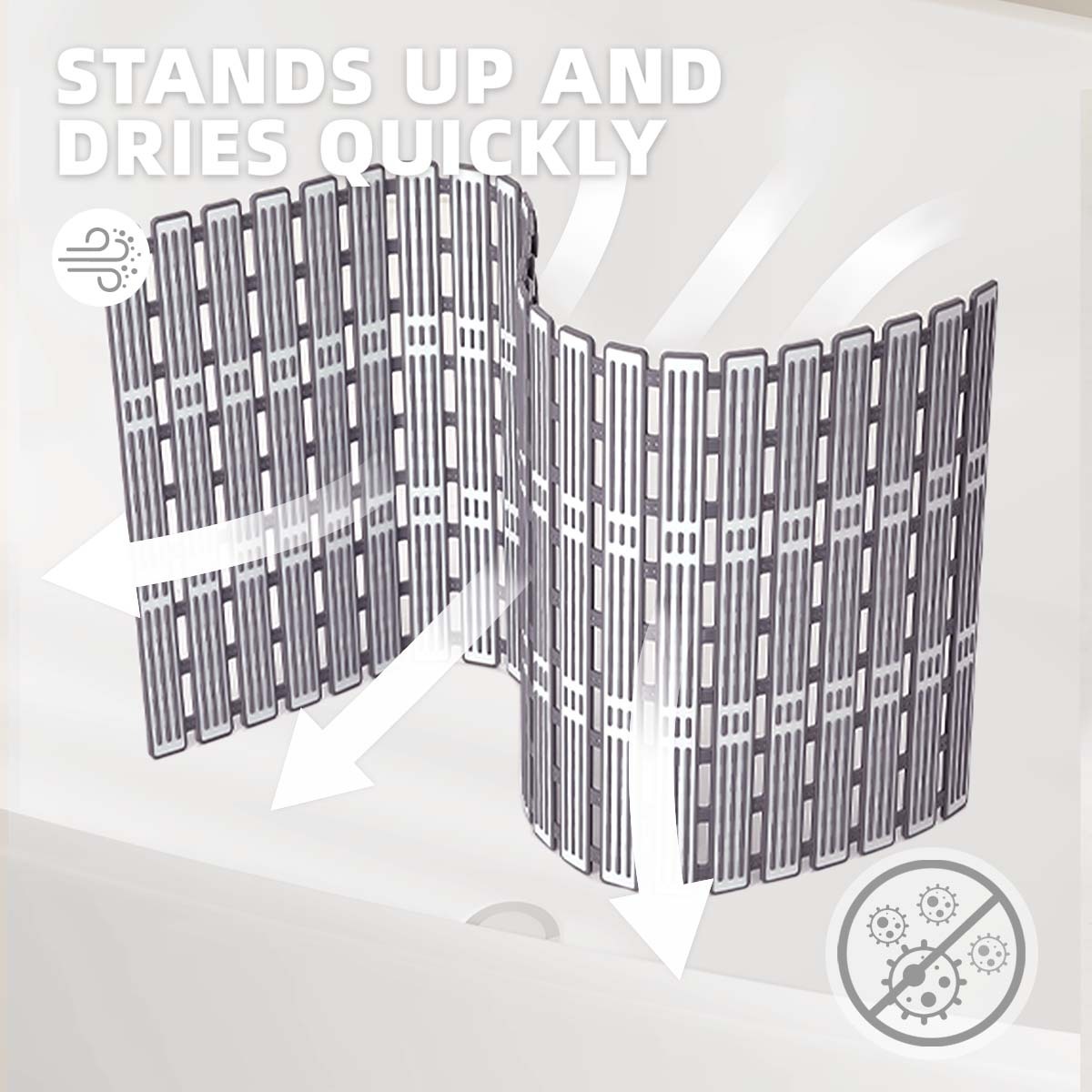 OEAKAY Shower Mat for Bathtub Bath Mat for Tub 16"x 35" Non-Slip Bathtub Mat Machine Washable Tub Mat, White