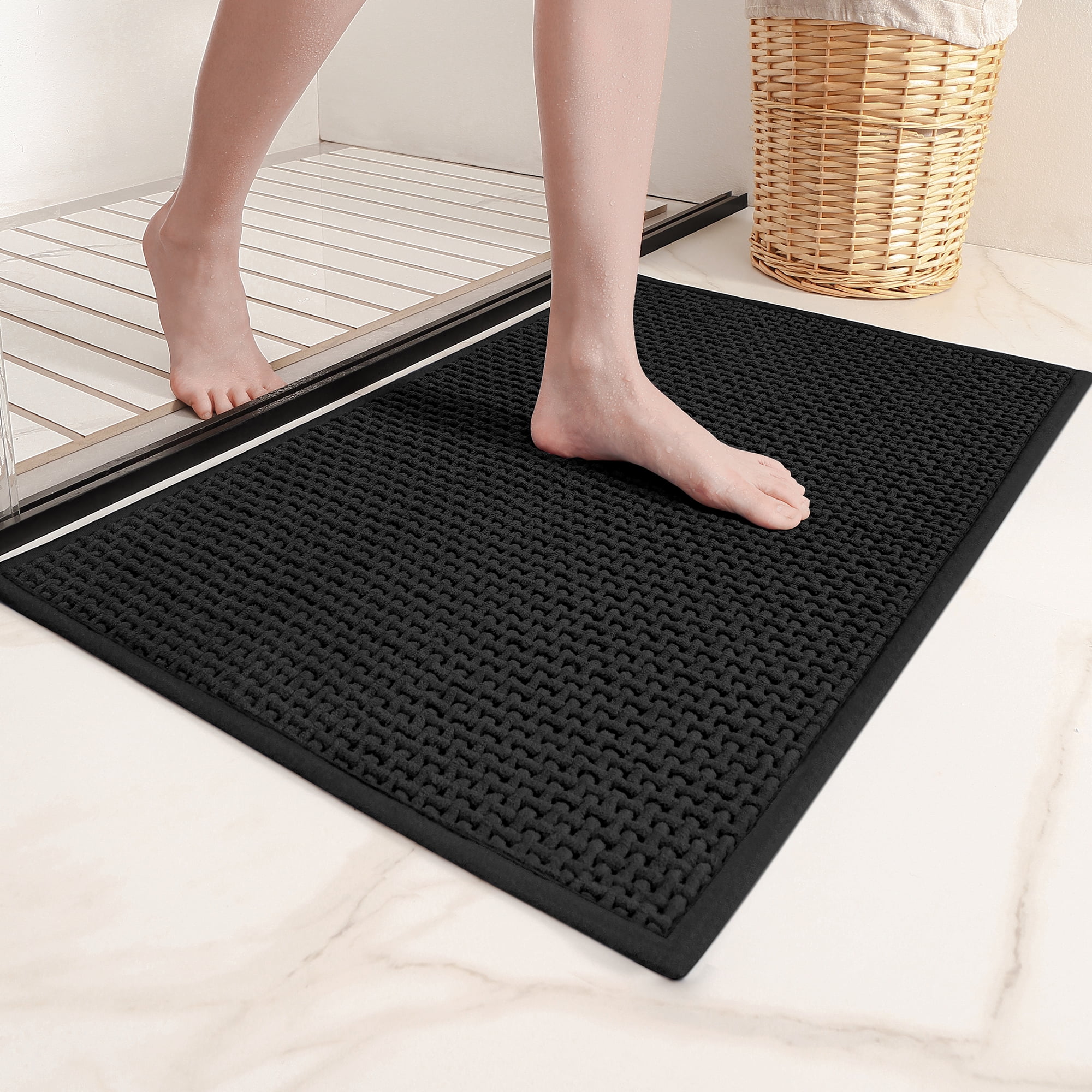 PABUBE Bathroom Rug, Non Slips Bath Mat, Machine Washable Bathroom Mat, Soft Absorbent Bathmat Bath Rug, Bathroom Rug and Mat for Bathroom Floor