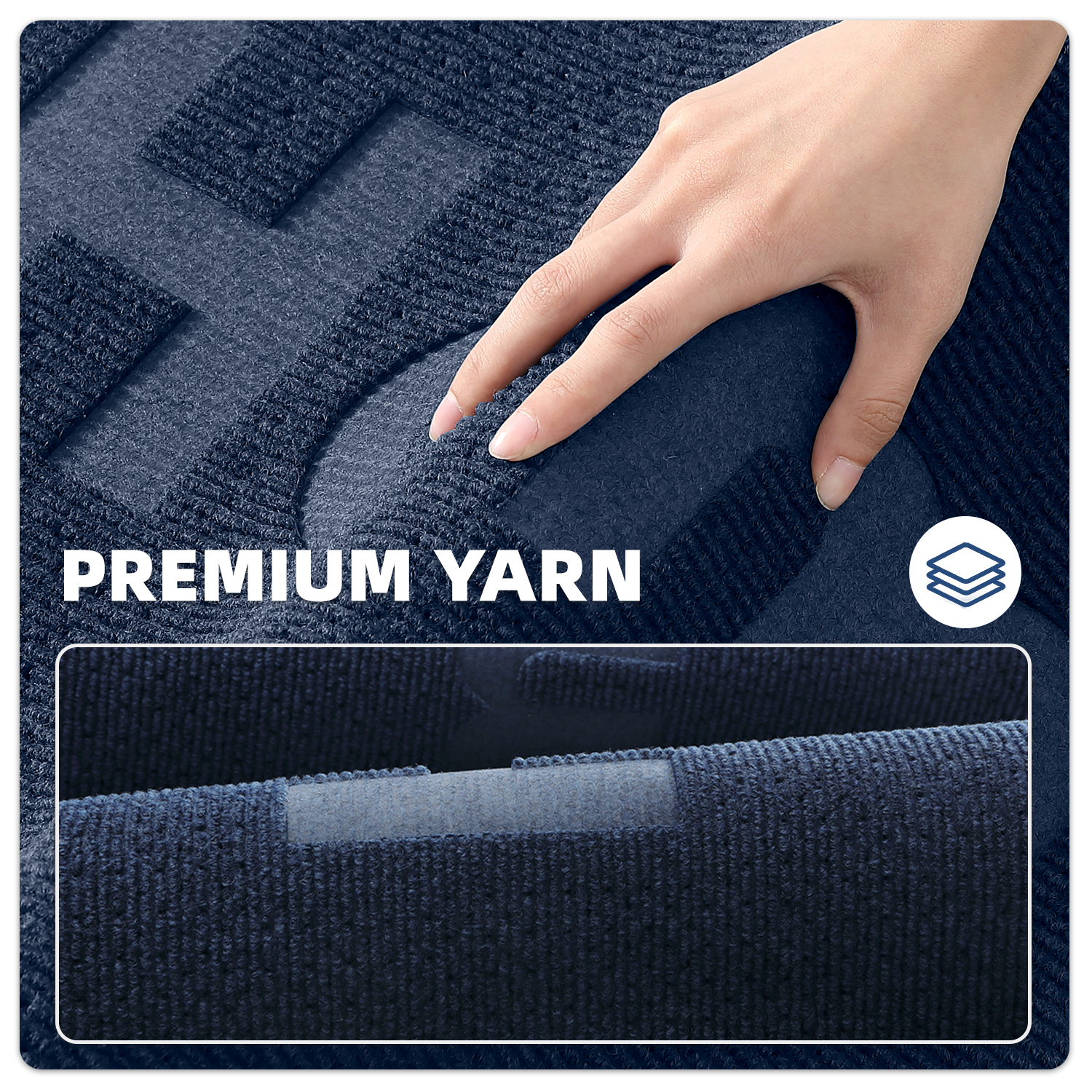 PABUBE Outdoor Mat Non Slip Heavy Duty Doormat Welcome Mats for Outside Low Profile Front Dirt Trapper Door Mat for Outdoor Decor with Rubber Backing