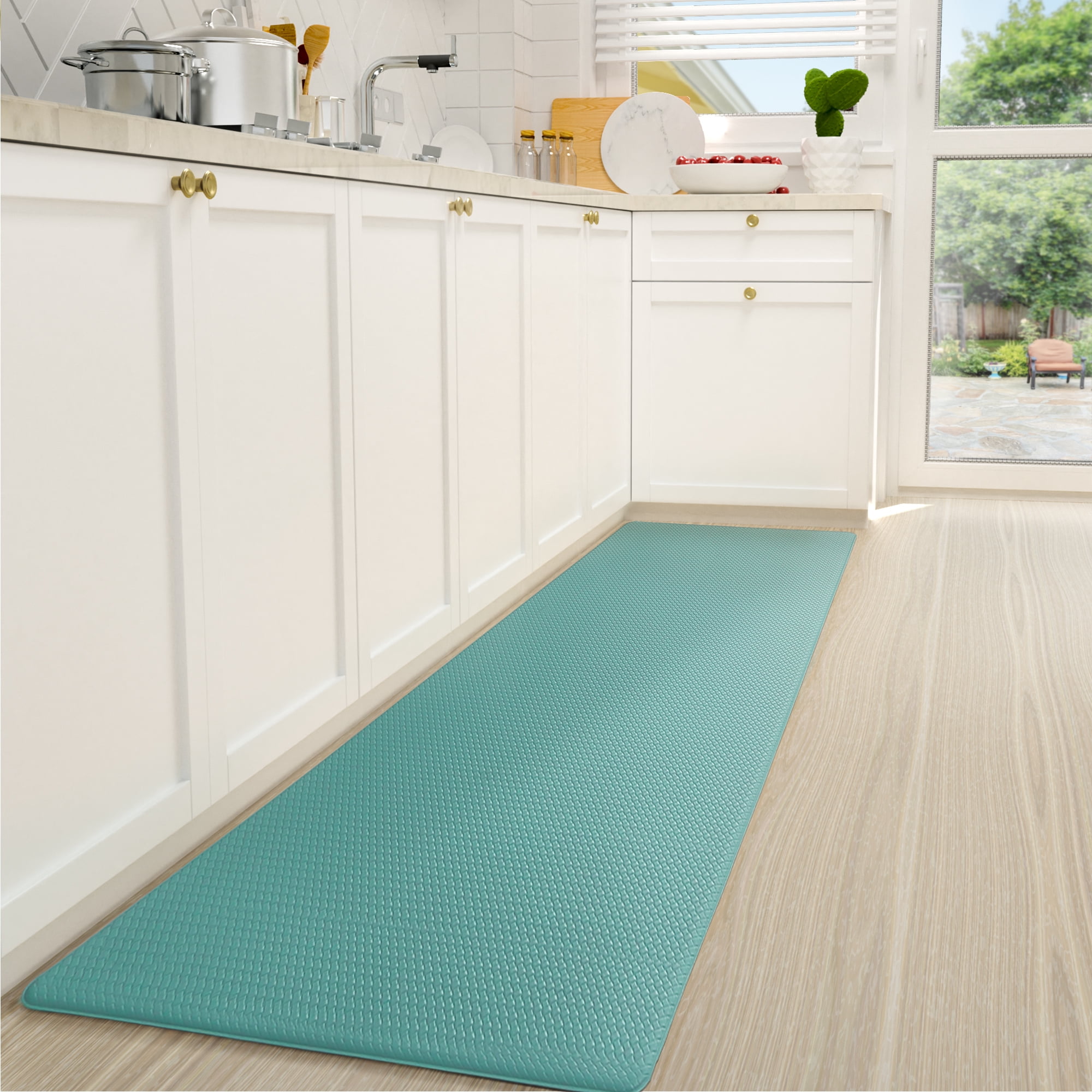 PABUBE Kitchen Rug and Mat Kitchen Mat Anti Fatigue, Non Slips Kitchen Floor Mat, Kitchen Rug or Mat Washable