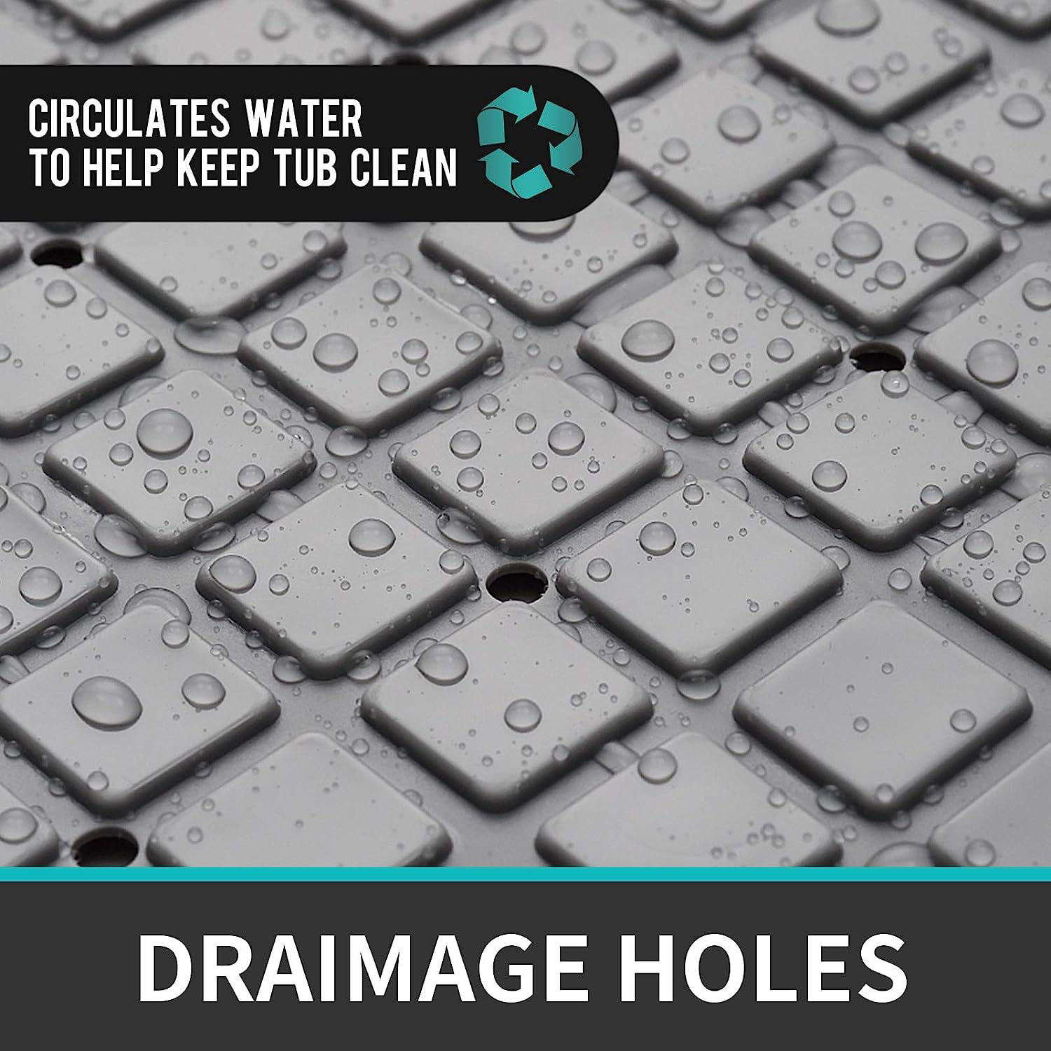 PABUBE Shower Mat for Bathtub Bath Mat for Tub, Non-Slip Bathtub Mat Machine Washable Tub Mat