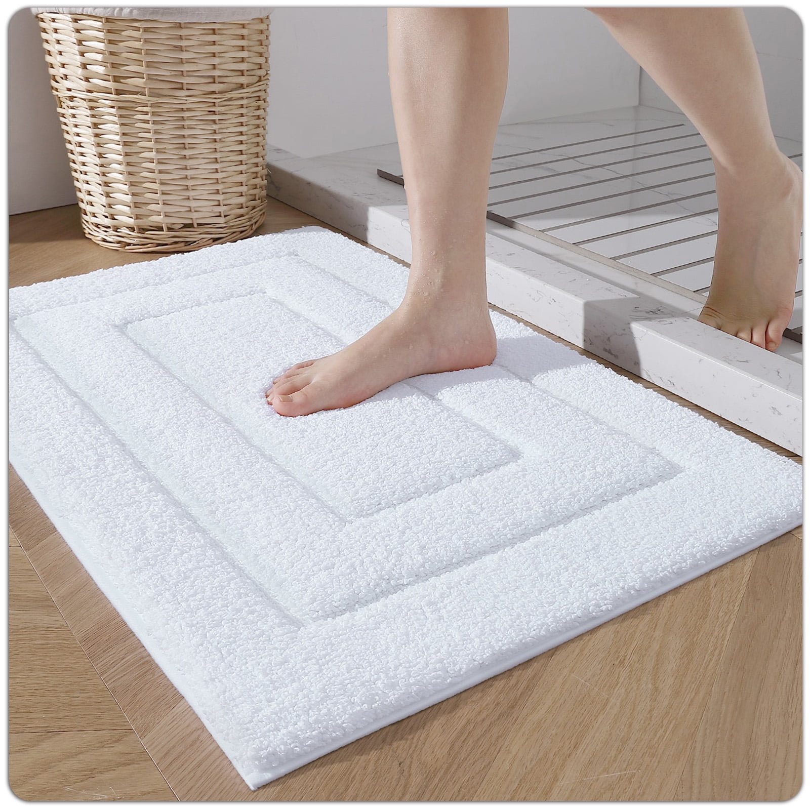 OEAKAY Bathroom Rug, Ultra Soft Absorbent Bath Rug for Bathroom, Premium Microfiber Shag Bath Mat, Non-Slip Bath Rug Machine Washable