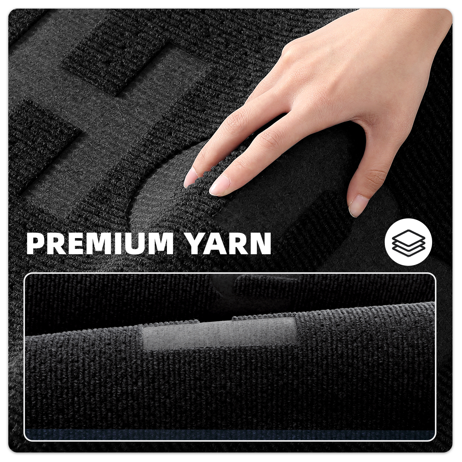 PABUBE Outdoor Mat Non Slip Heavy Duty Doormat Welcome Mats for Outside Low Profile Front Dirt Trapper Door Mat for Outdoor Decor with Rubber Backing