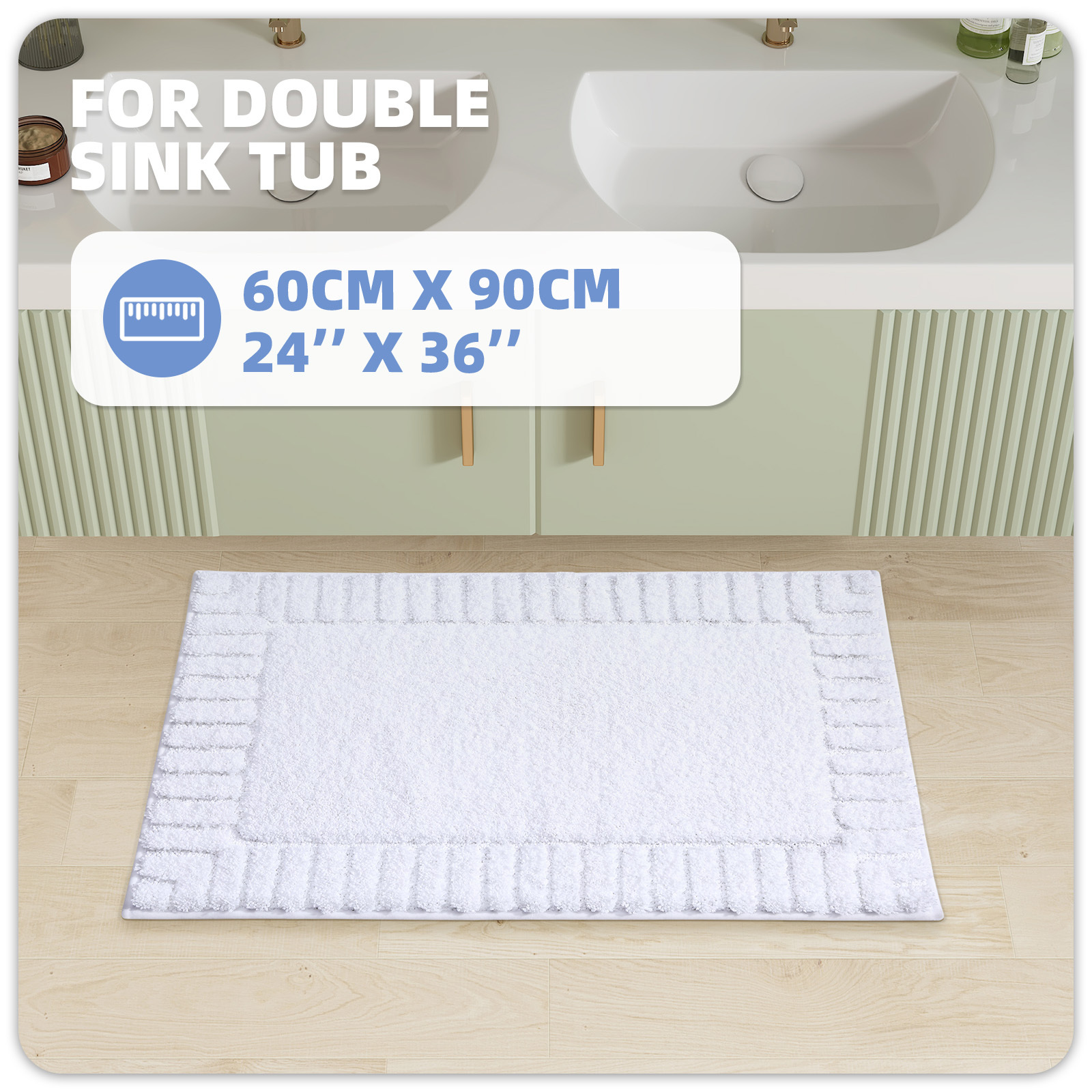PABUBE Bathroom Rugs, Absorbent Bath Mats Rugs for Bathroom Floor Non Slip Non Skid, Soft Shag Microfiber Machine Washable Shower Bath Mat for Bathroom Decor