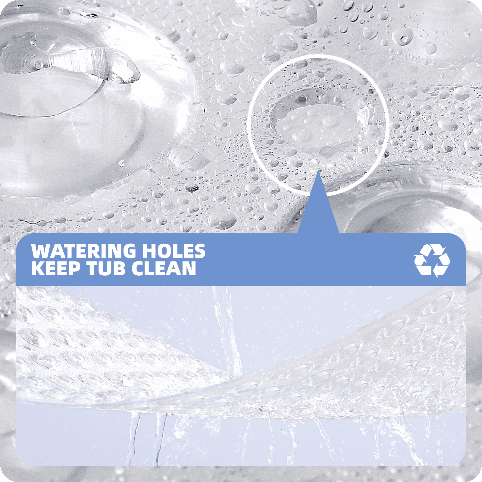 PABUBE Shower Mat for Bathtub Bath Mat for Tub, Non-Slip Bathtub Mat Machine Washable Tub Mat