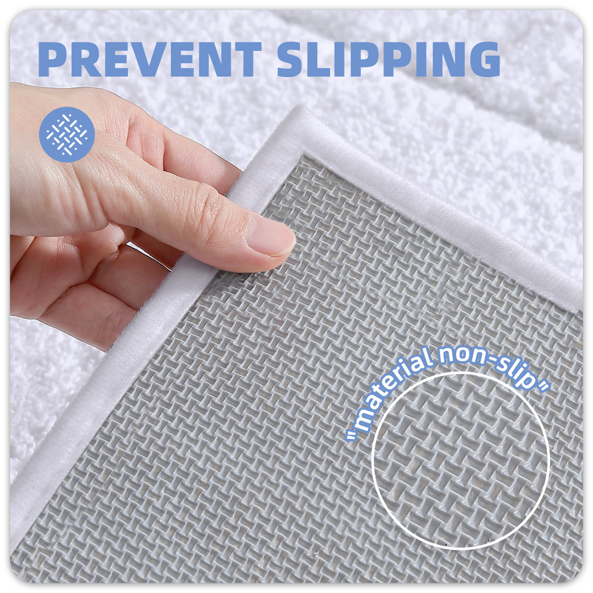 PABUBE Bathroom Rugs, Absorbent Bath Mats Rugs for Bathroom Floor Non Slip Non Skid, Soft Shag Microfiber Machine Washable Shower Bath Mat for Bathroom Decor