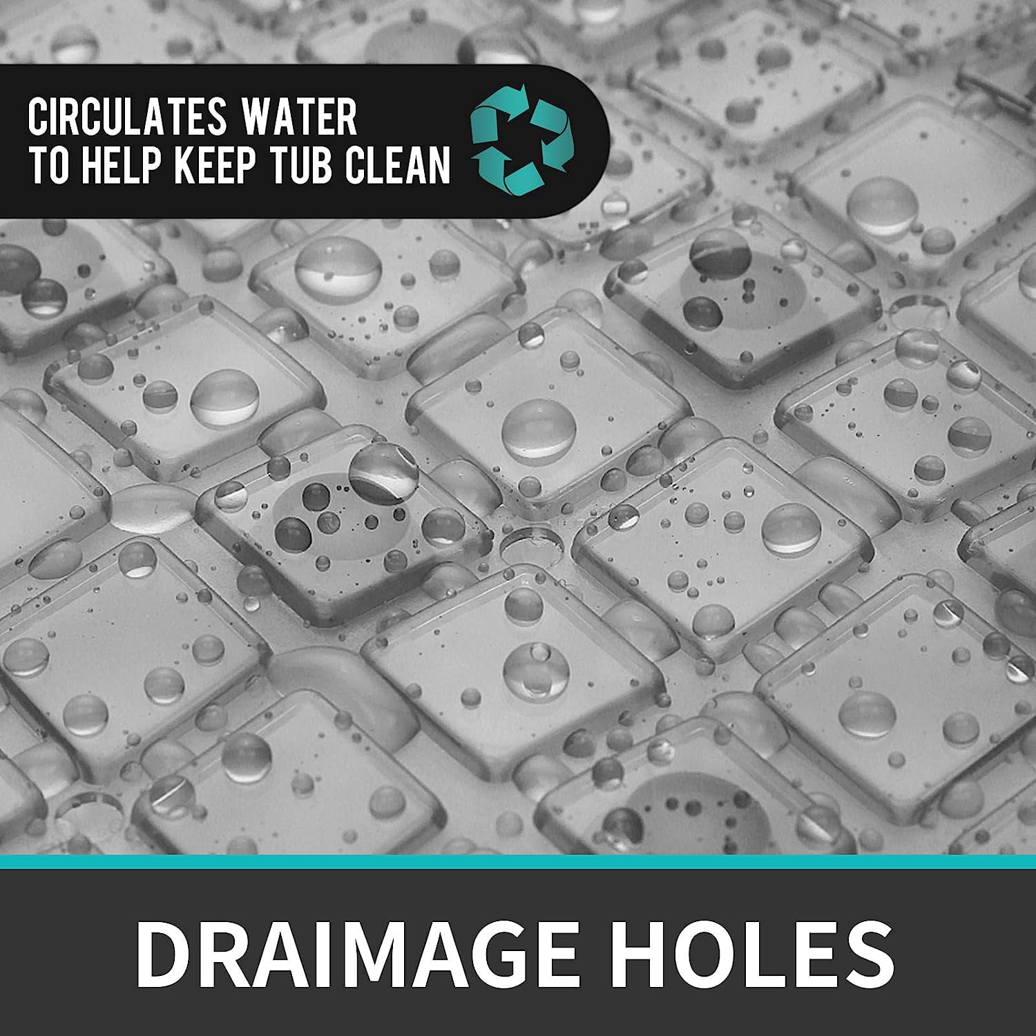 PABUBE Shower Mat for Bathtub Bath Mat for Tub, Non-Slip Bathtub Mat Machine Washable Tub Mat