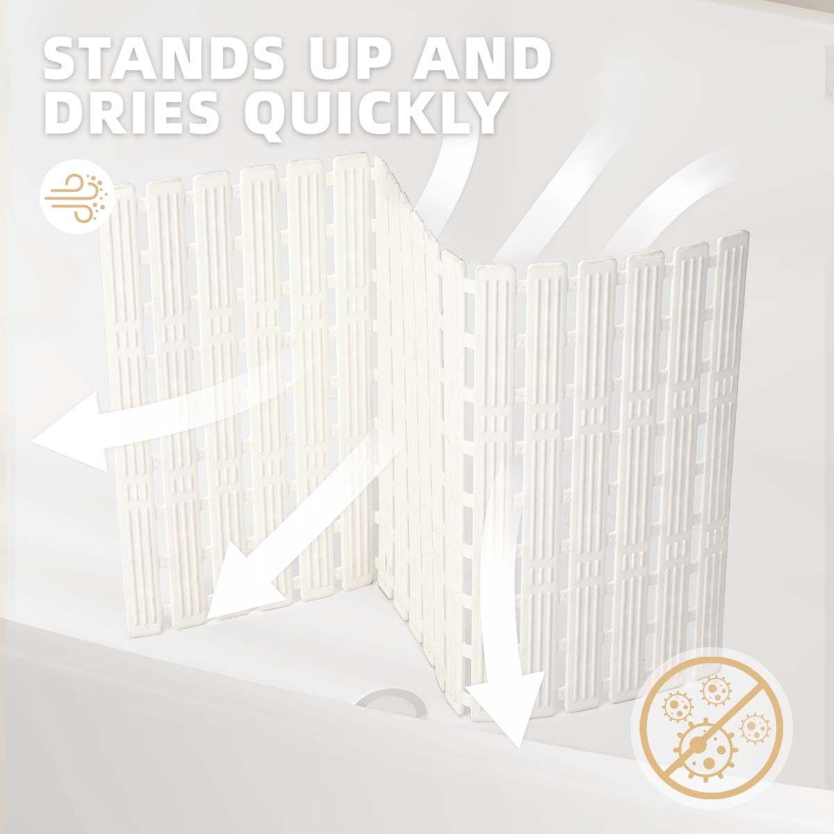 OEAKAY Shower Mat for Bathtub Bath Mat for Tub 16"x 35" Non-Slip Bathtub Mat Machine Washable Tub Mat, White